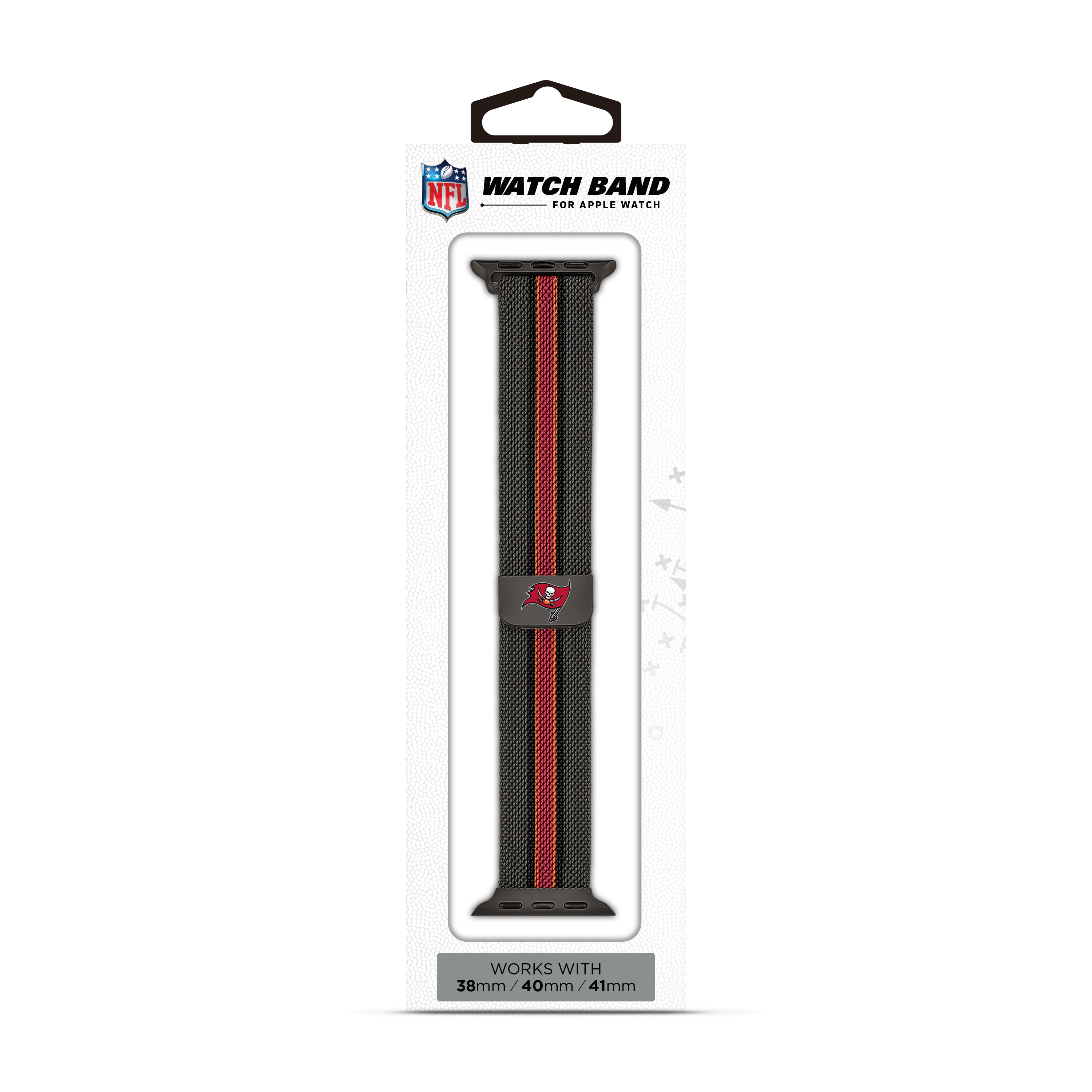 Tampa Bay Buccaneers NFL Striped Metallic Watch Band (38mm)