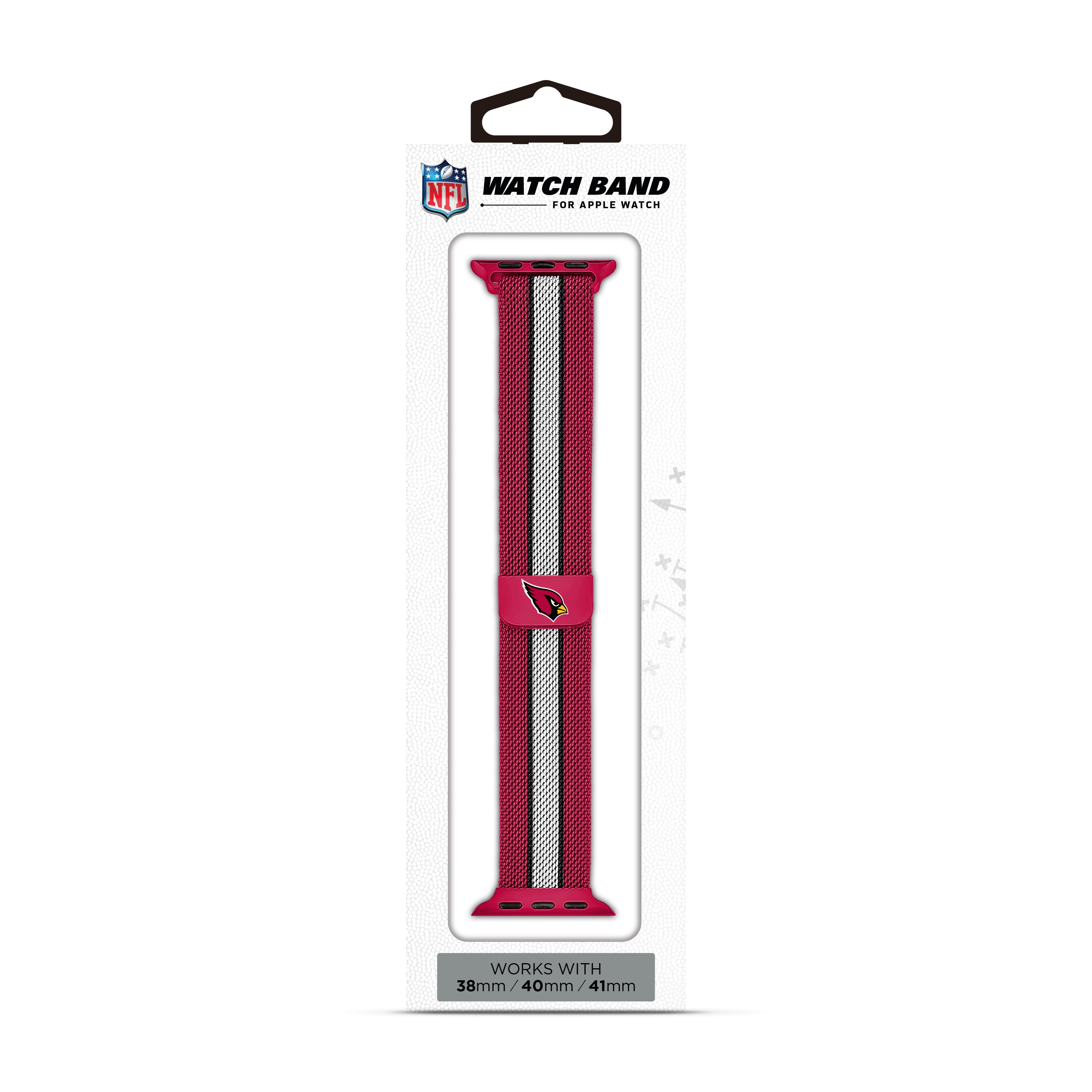 Arizona Cardinals NFL Striped Metallic Watch Band (38mm)