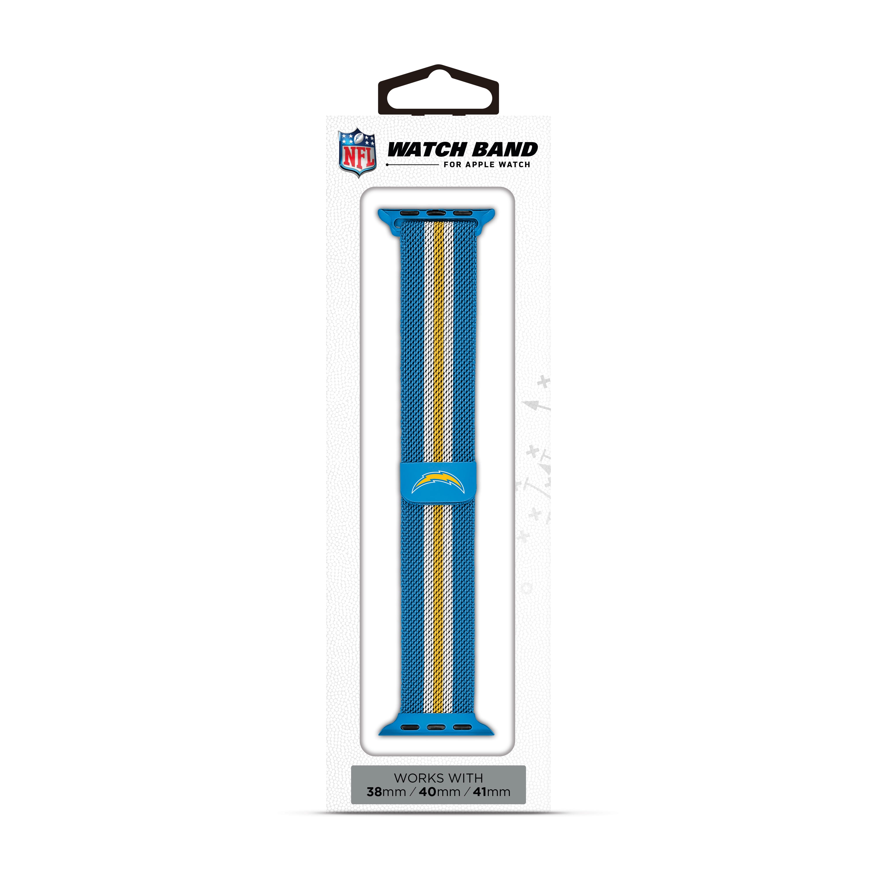 LA Chargers NFL Striped Metallic Watch Band (38mm)