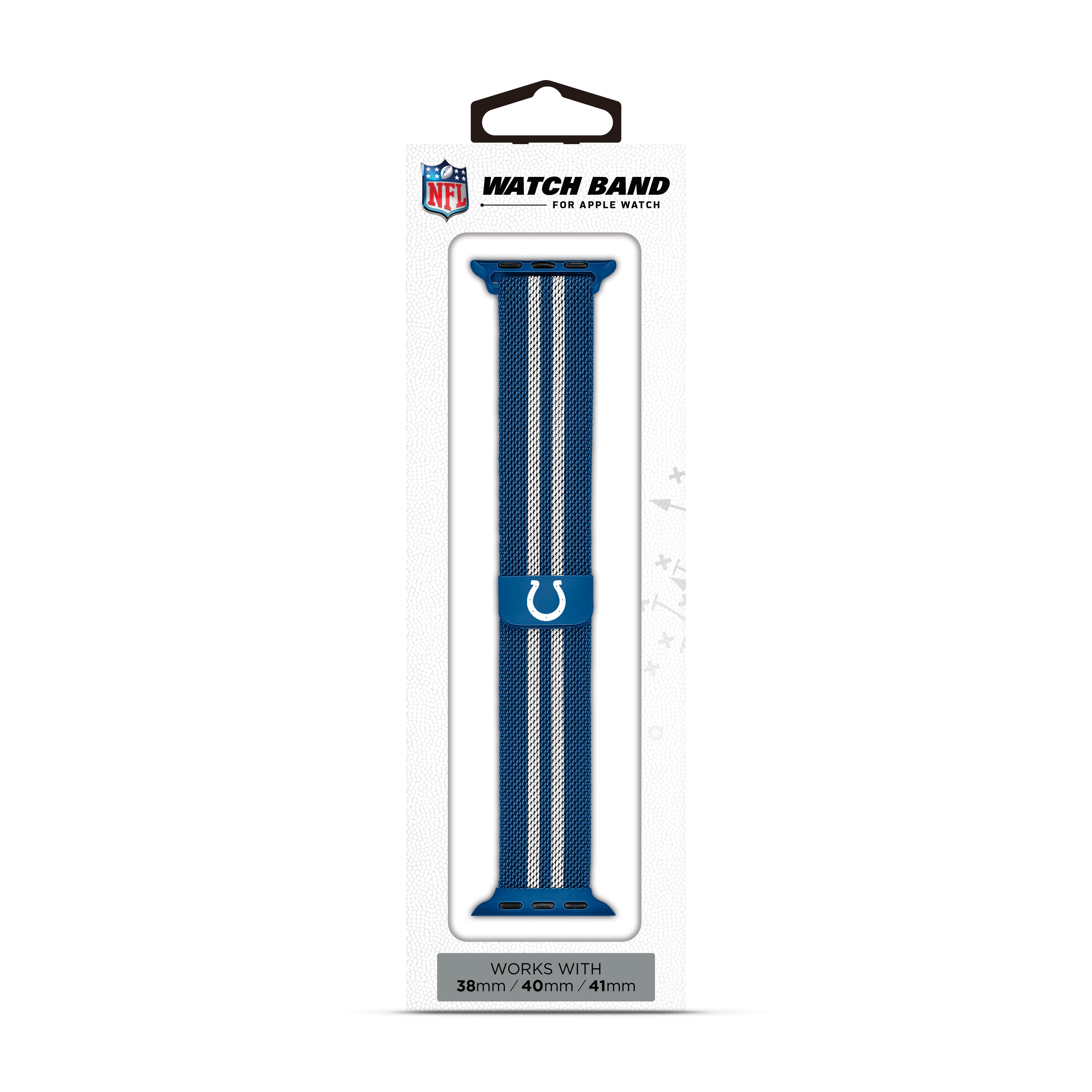 Indianapolis Colts NFL Striped Metallic Watch Band (38mm)