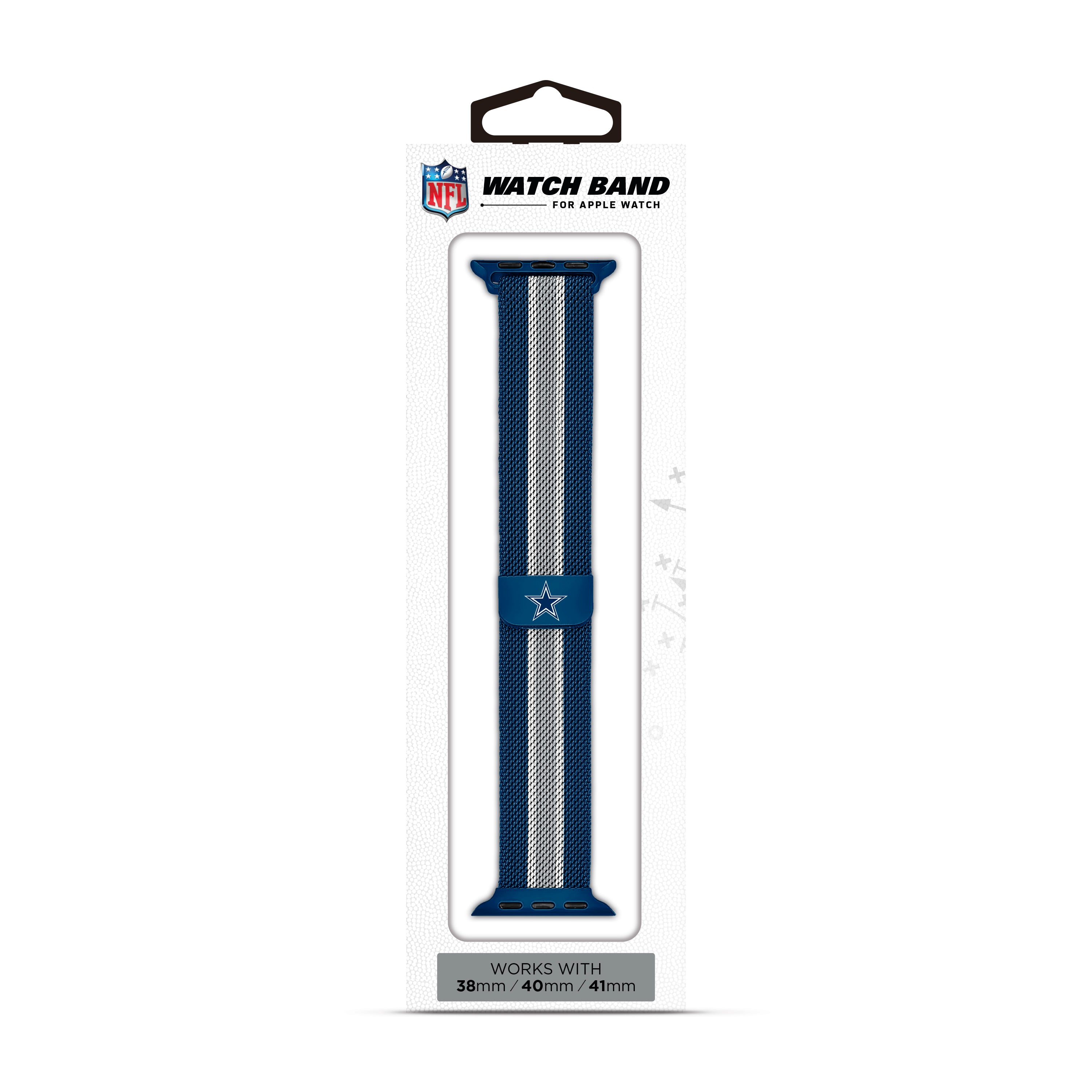 Dallas Cowboys NFL Striped Metallic Watch Band (38mm)