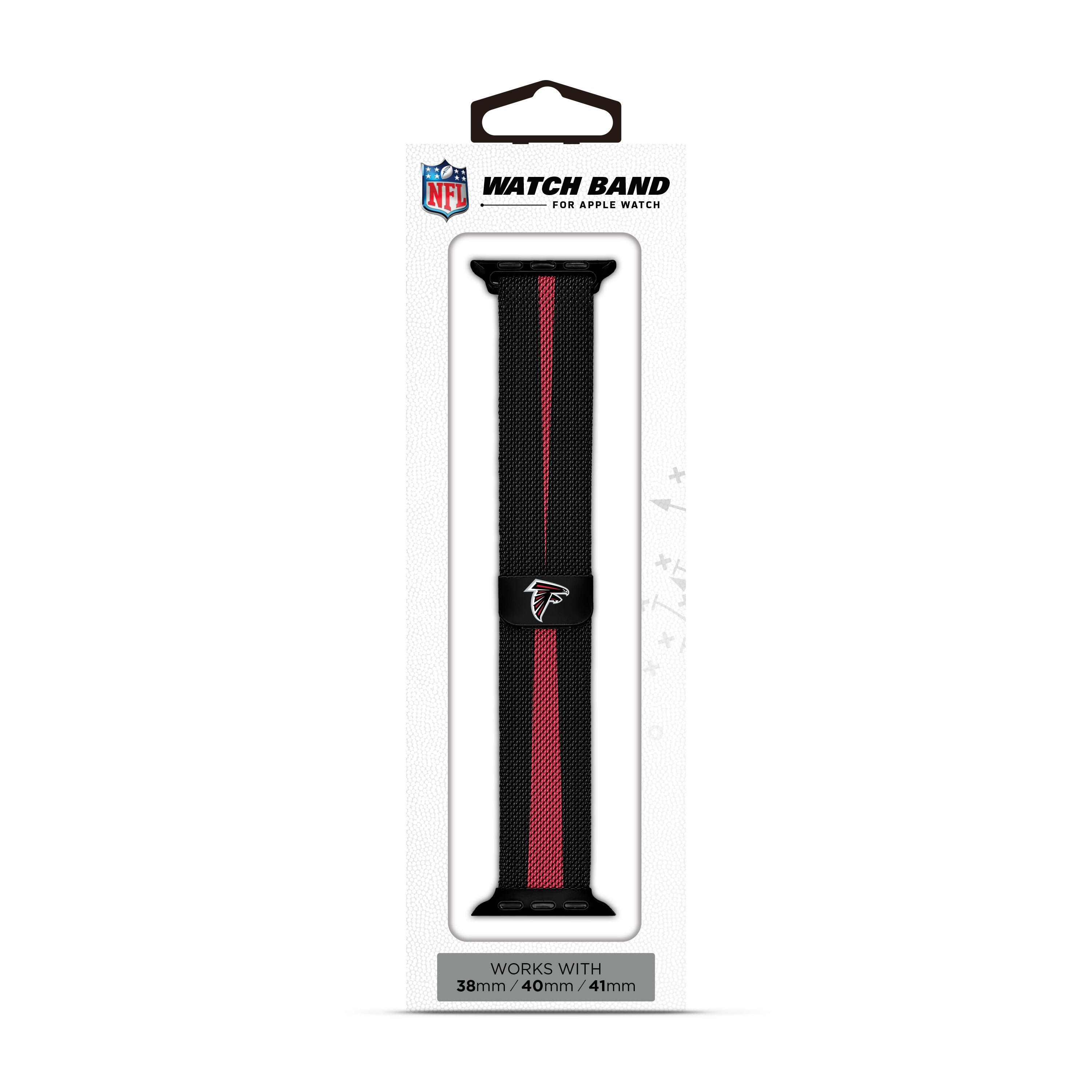 Atlanta Falcons NFL Striped Metallic Watch Band (38mm)