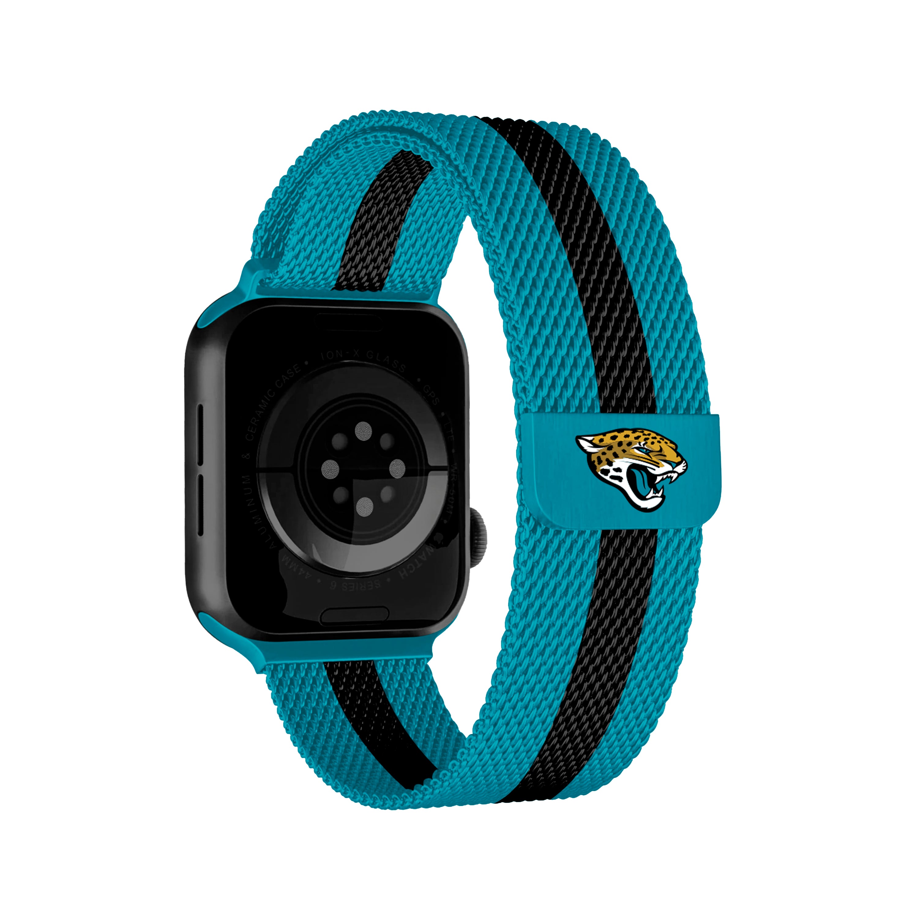 Jacksonville Jaguars NFL Striped Metallic Watch Band (38mm)