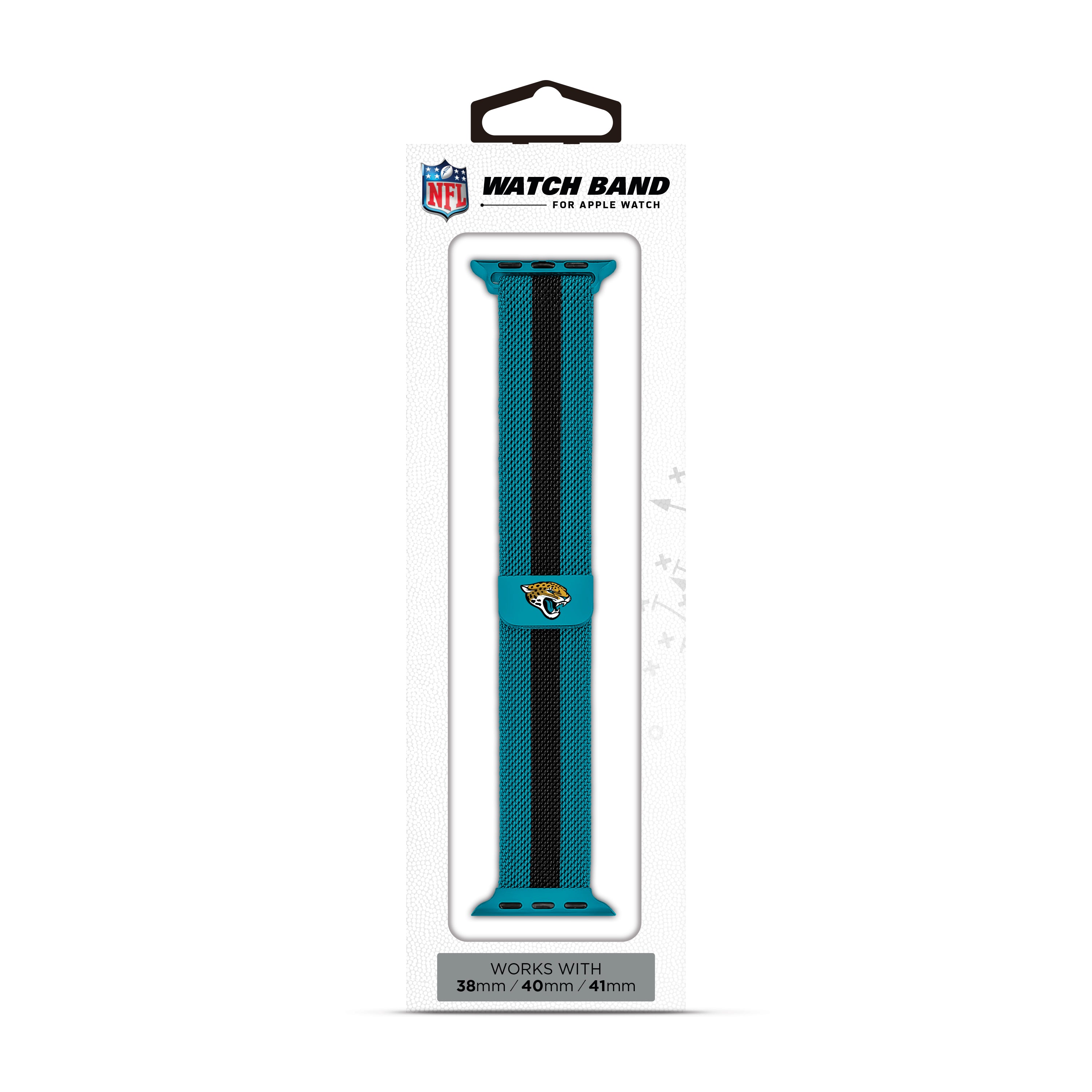 Jacksonville Jaguars NFL Striped Metallic Watch Band (38mm)