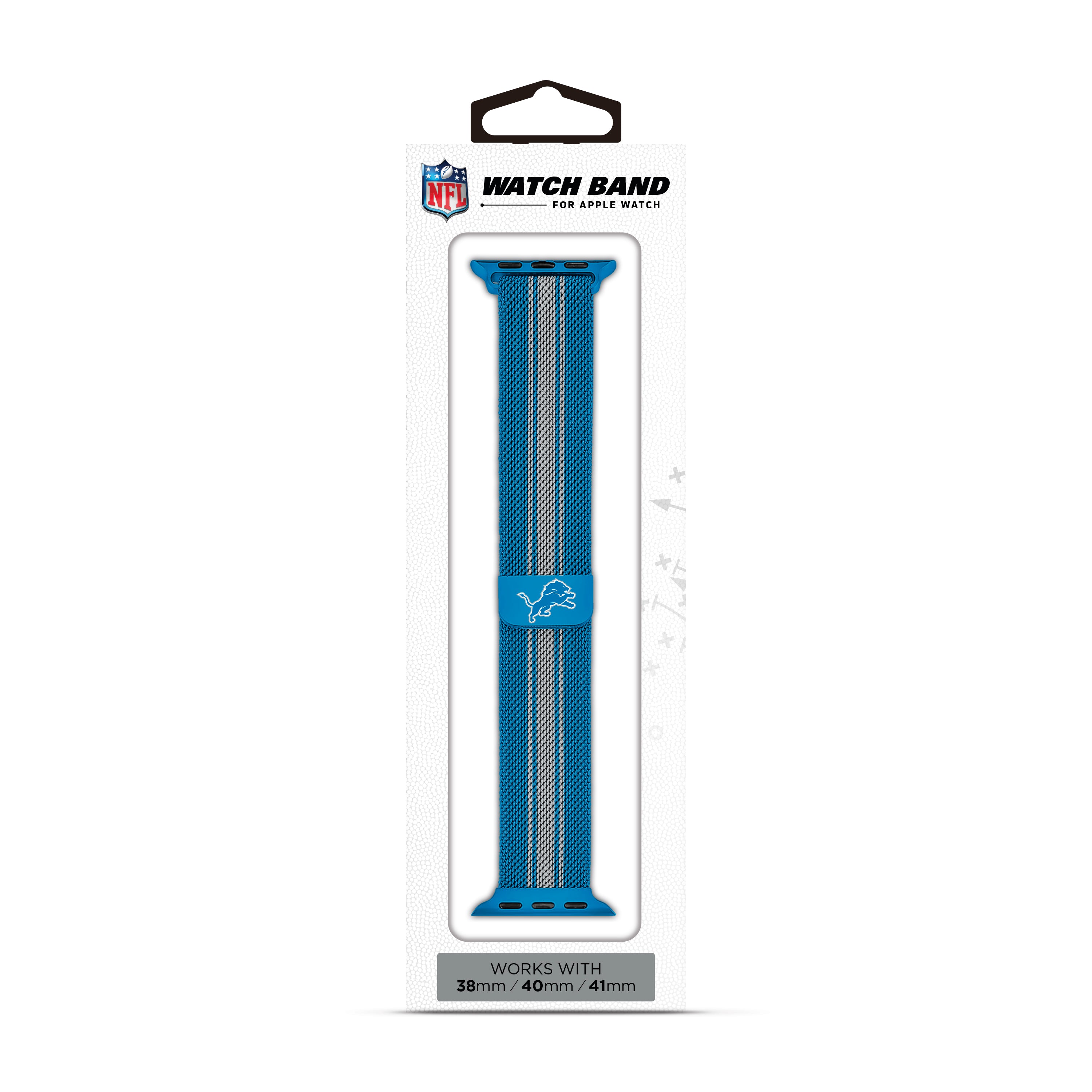 Detroit Lions NFL Striped Metallic Watch Band (38mm)