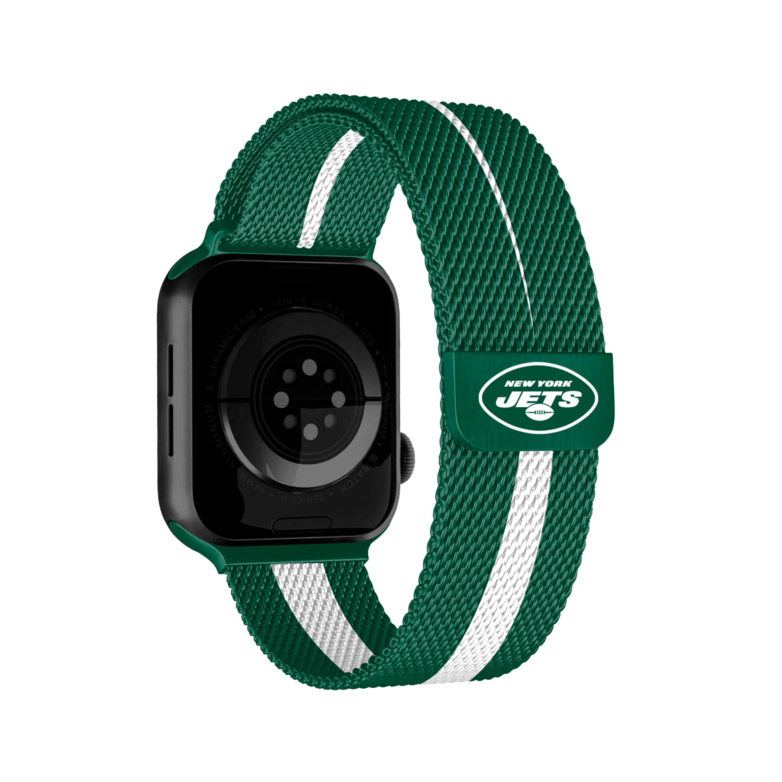 New York Jets NFL Striped Metallic Watch Band (38mm)