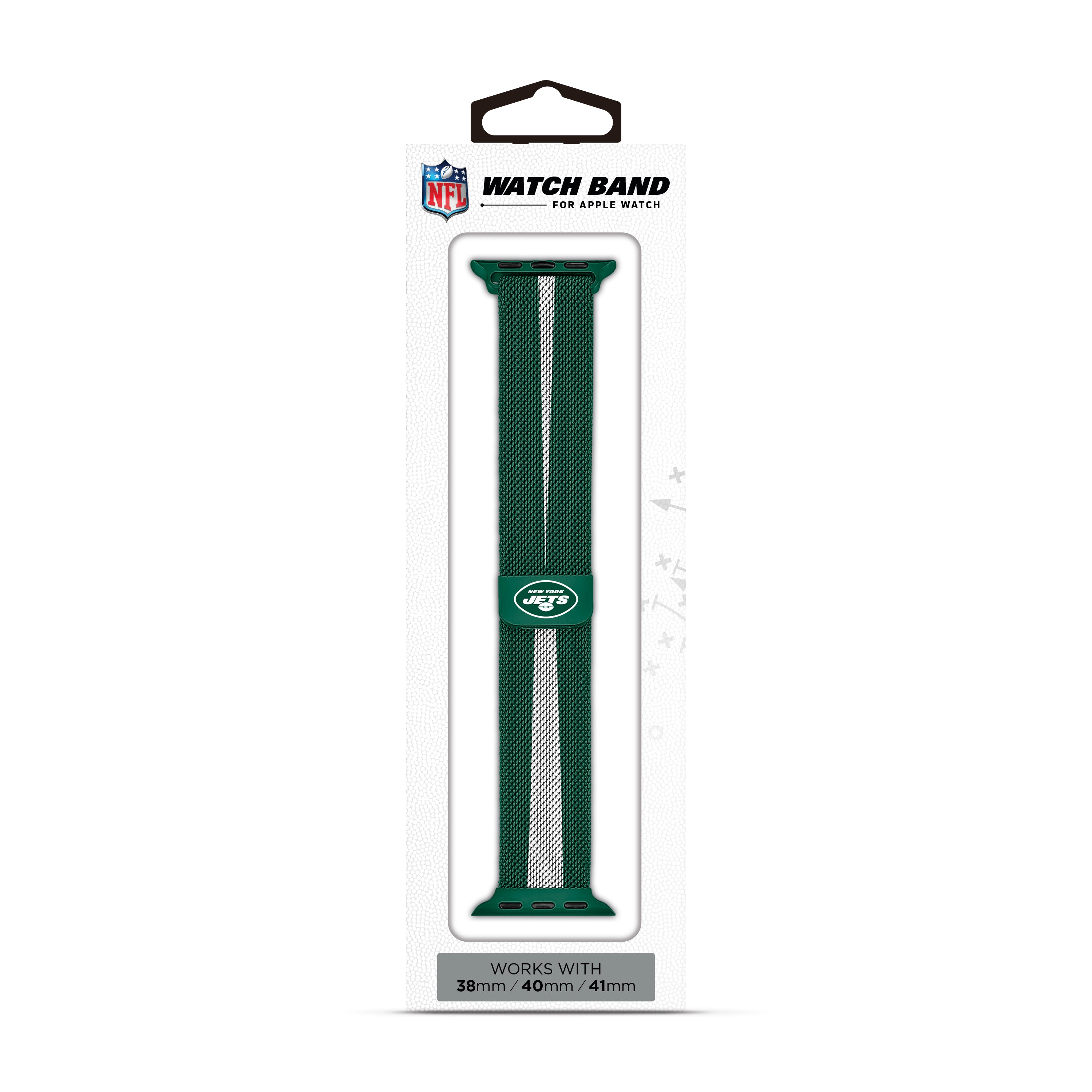 New York Jets NFL Striped Metallic Watch Band (38mm)