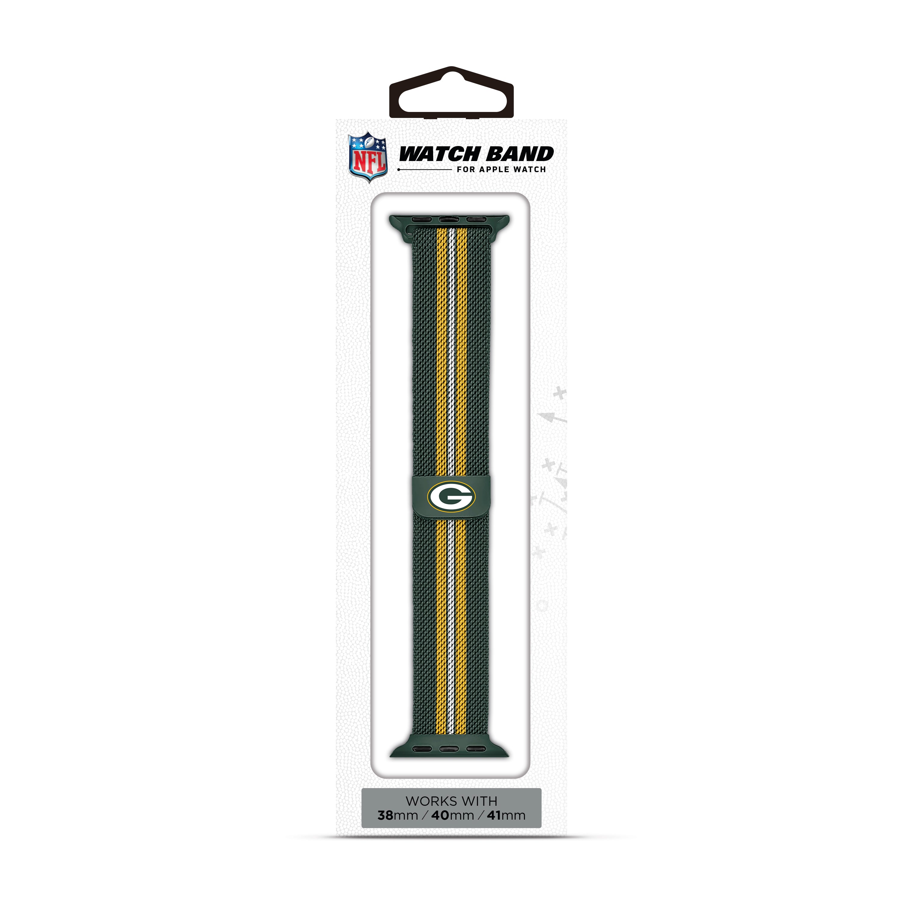 Green Bay Packers NFL Striped Metallic Watch Band (38mm)