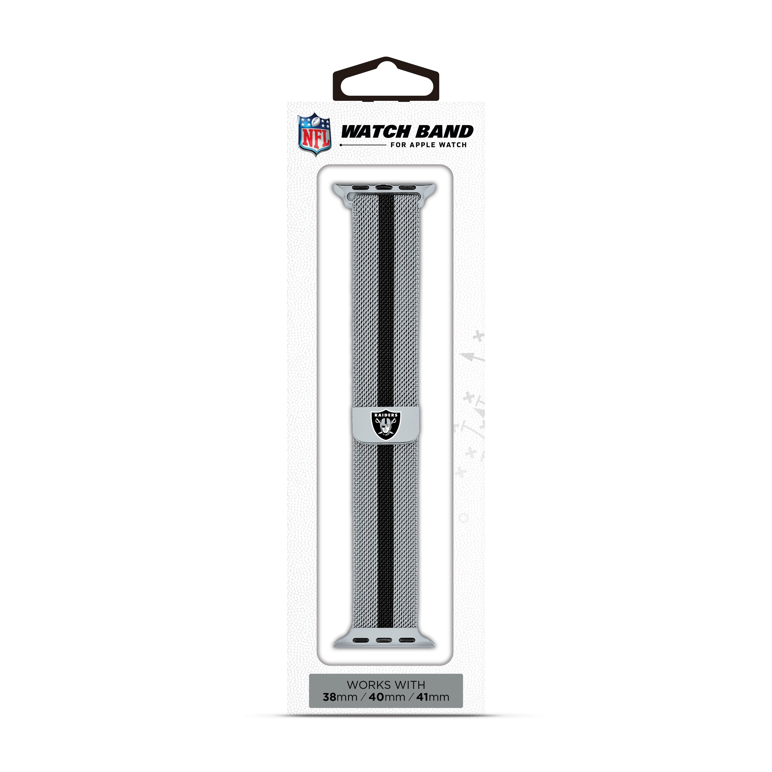 Las Vegas Raiders NFL Striped Metallic Watch Band (38mm)