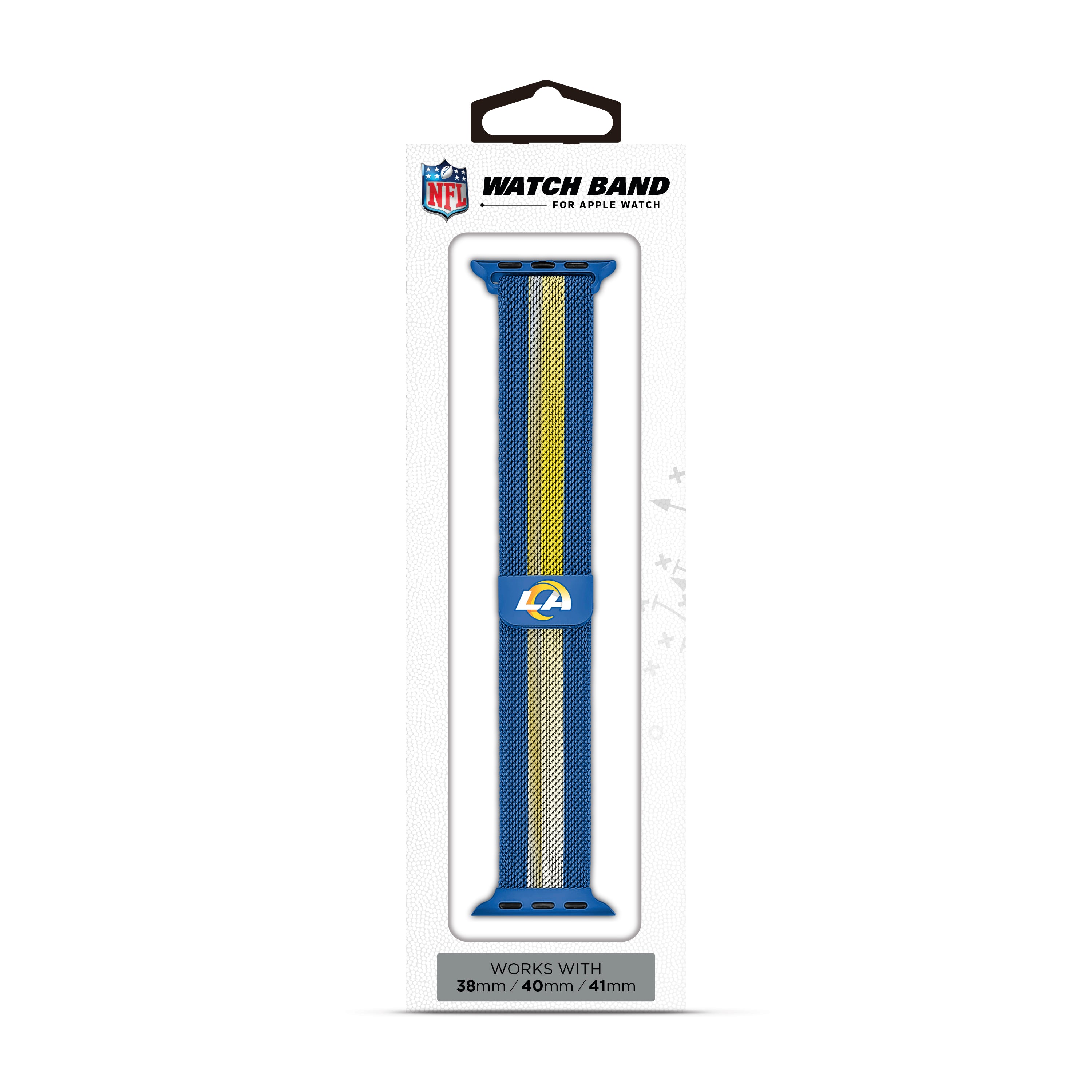 Los Angeles Rams NFL Striped Metallic Watch Band (38mm)