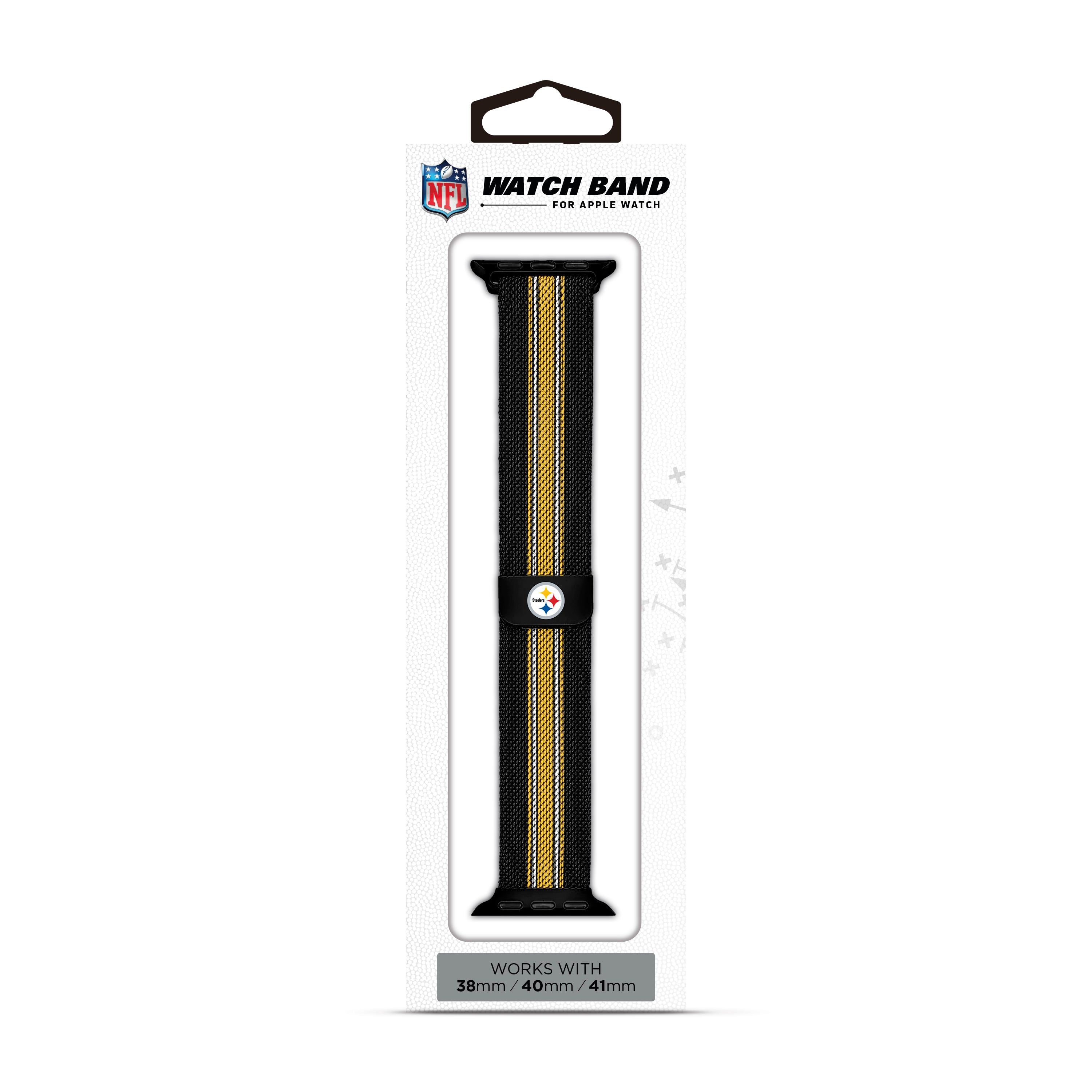 Pittsburgh Steelers NFL Striped Metallic Watch Band (38mm)