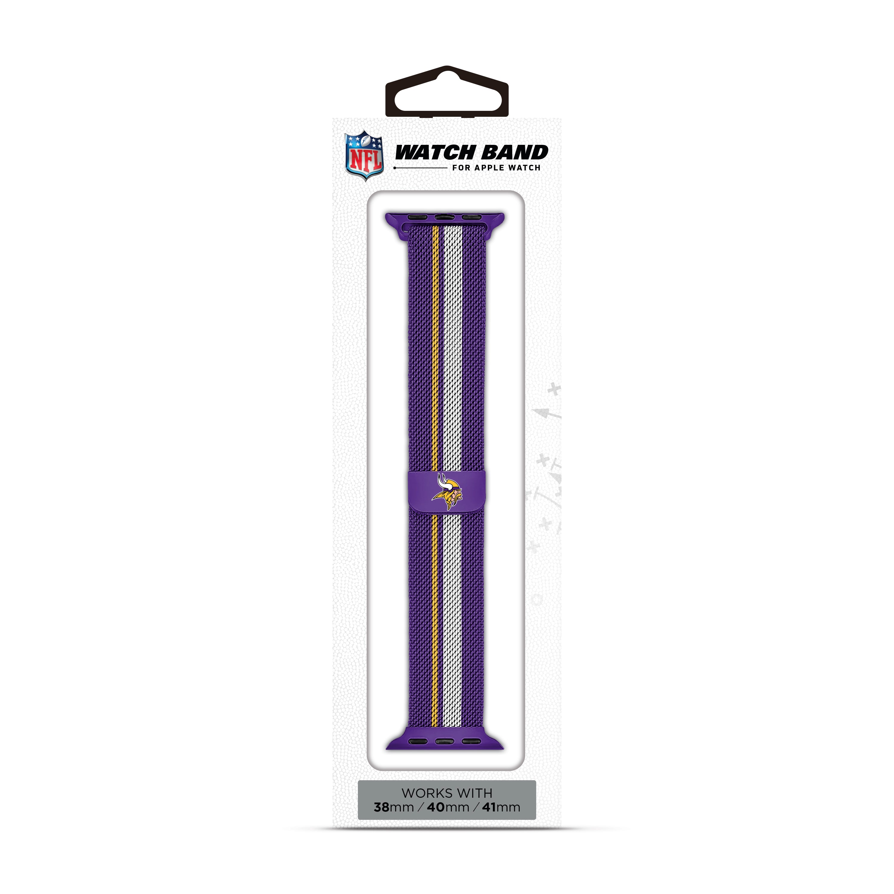 Minnesota Vikings NFL Striped Metallic Watch Band (38mm)