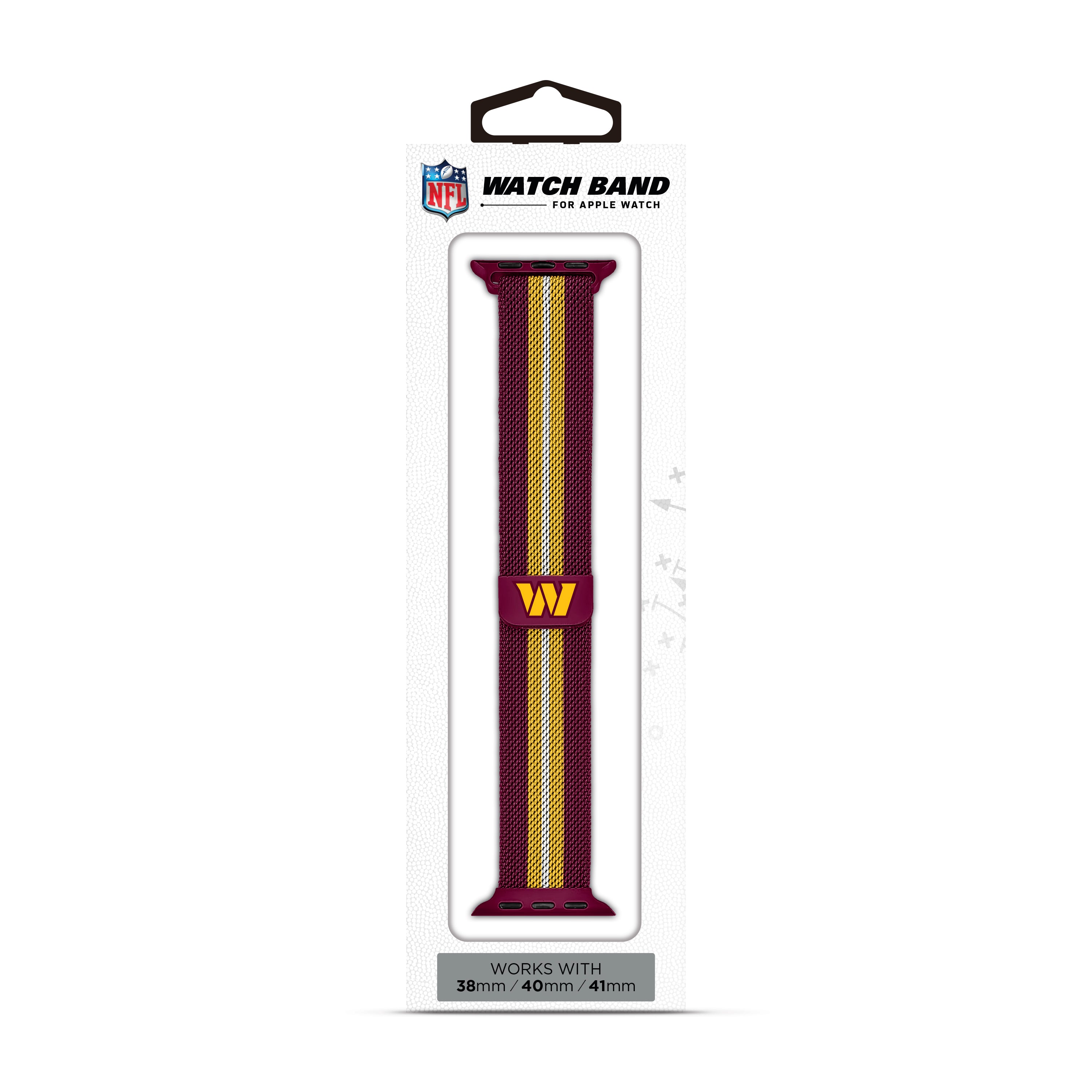 Washington Commanders NFL Striped Metallic Watch Band (38mm)