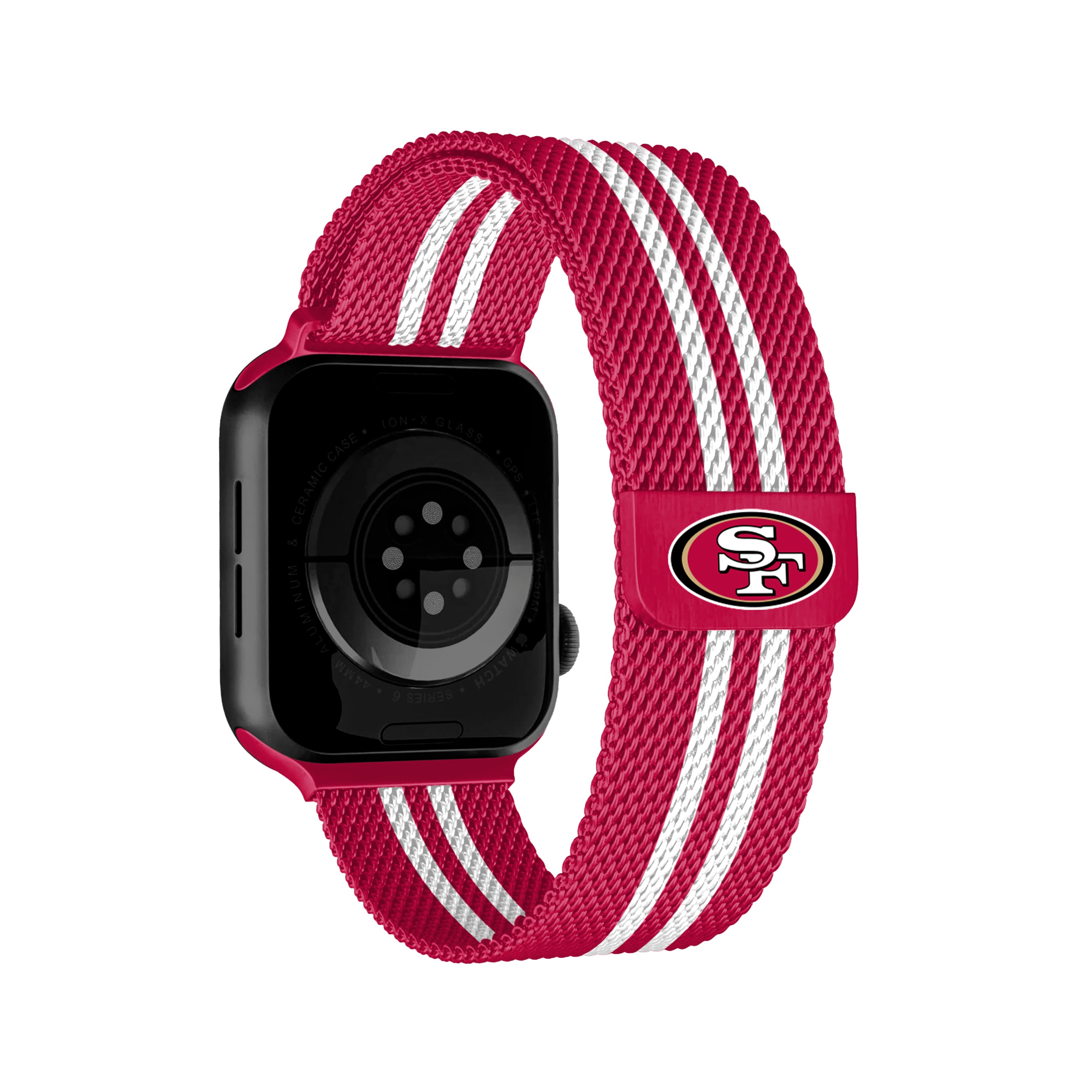 San Francisco 49ers NFL Striped Metallic Watch Band (42mm)