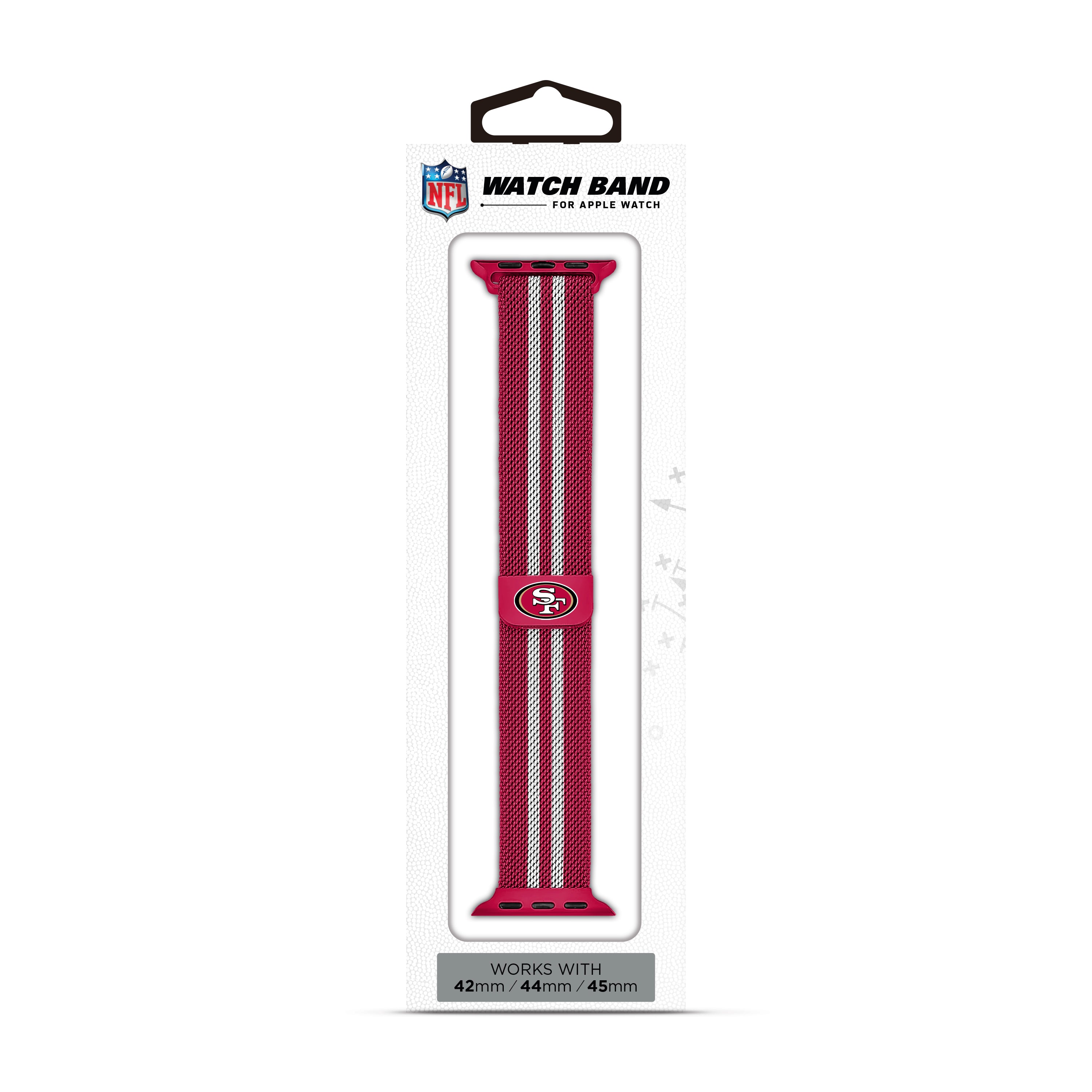 San Francisco 49ers NFL Striped Metallic Watch Band (42mm)