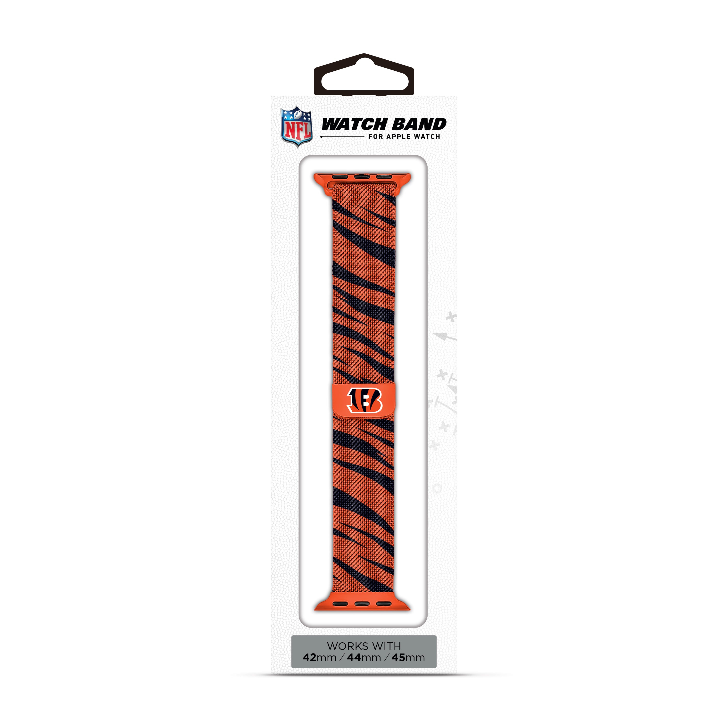 Cincinnati Bengals NFL Striped Metallic Watch Band (42mm)