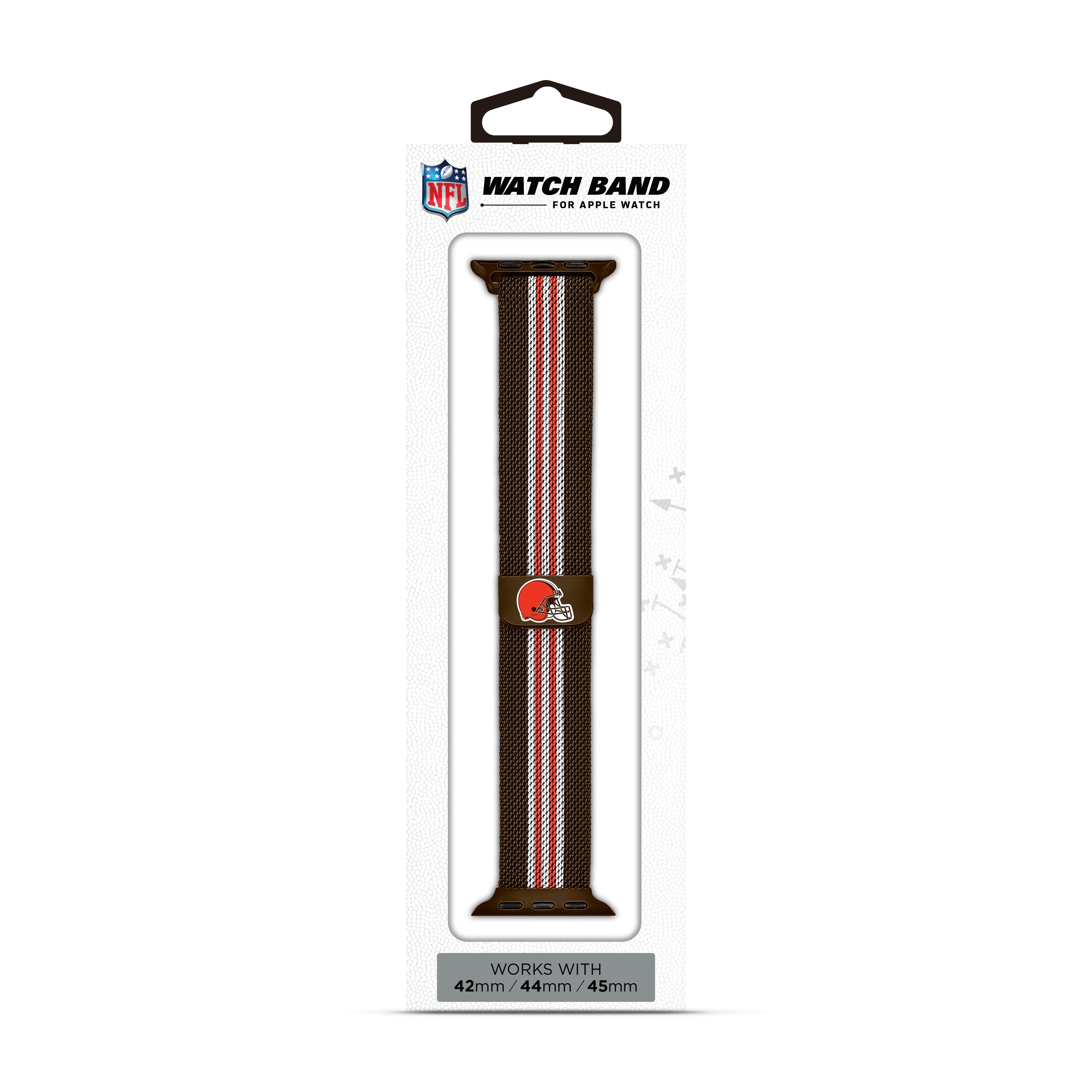 Cleveland Browns NFL Striped Metallic Watch Band (42mm)