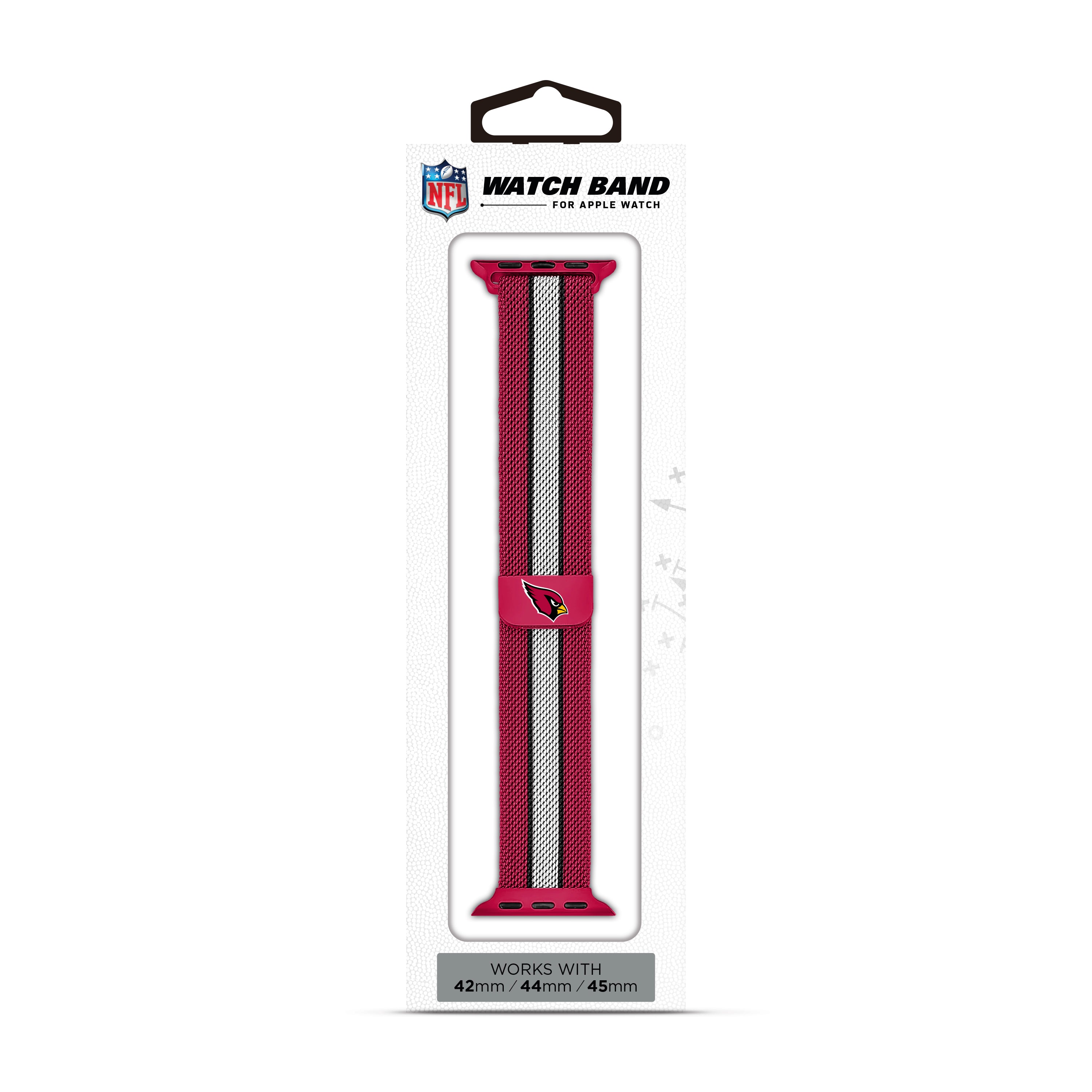 Arizona Cardinals NFL Striped Metallic Watch Band (42mm)