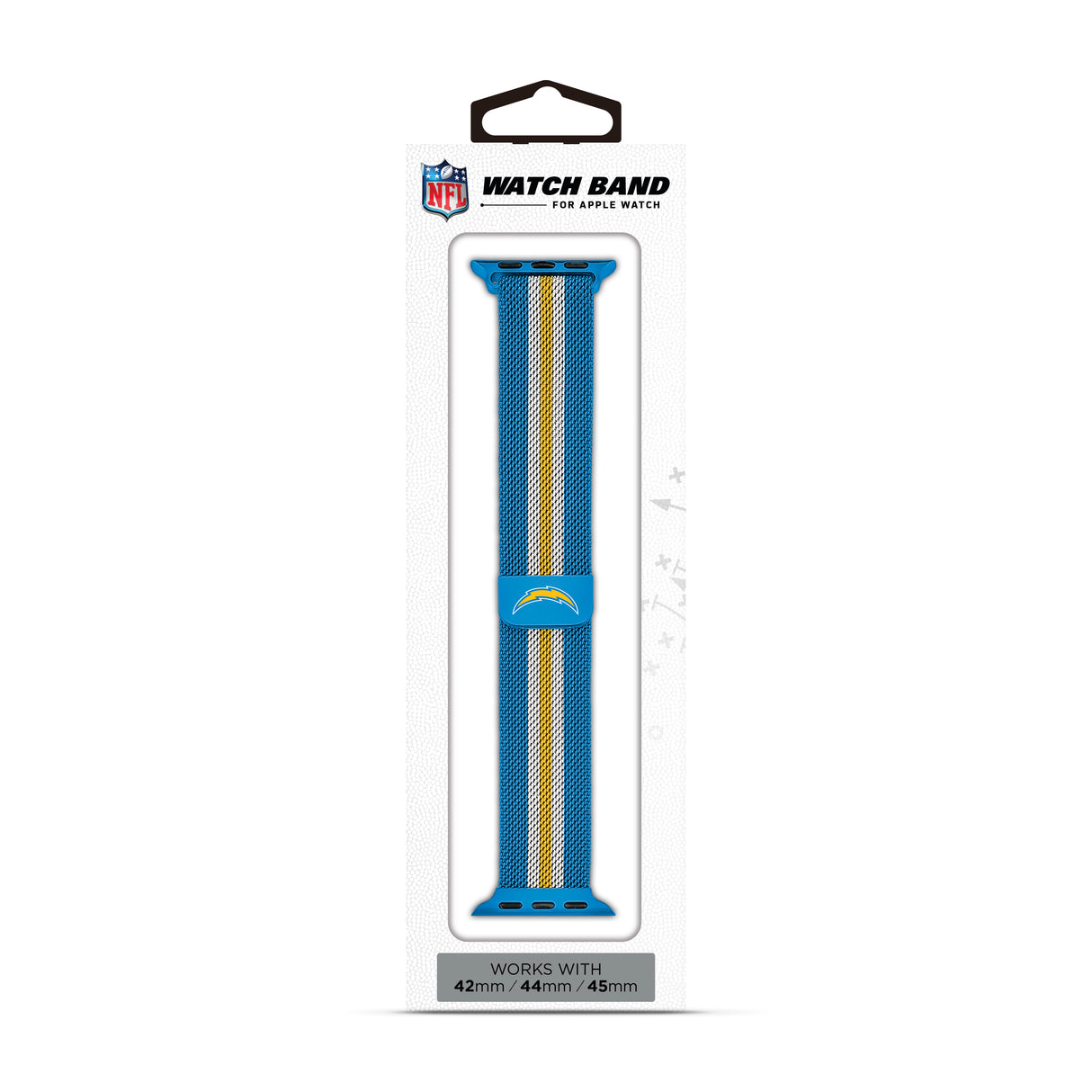 LA Chargers NFL Striped Metallic Watch Band (42mm)