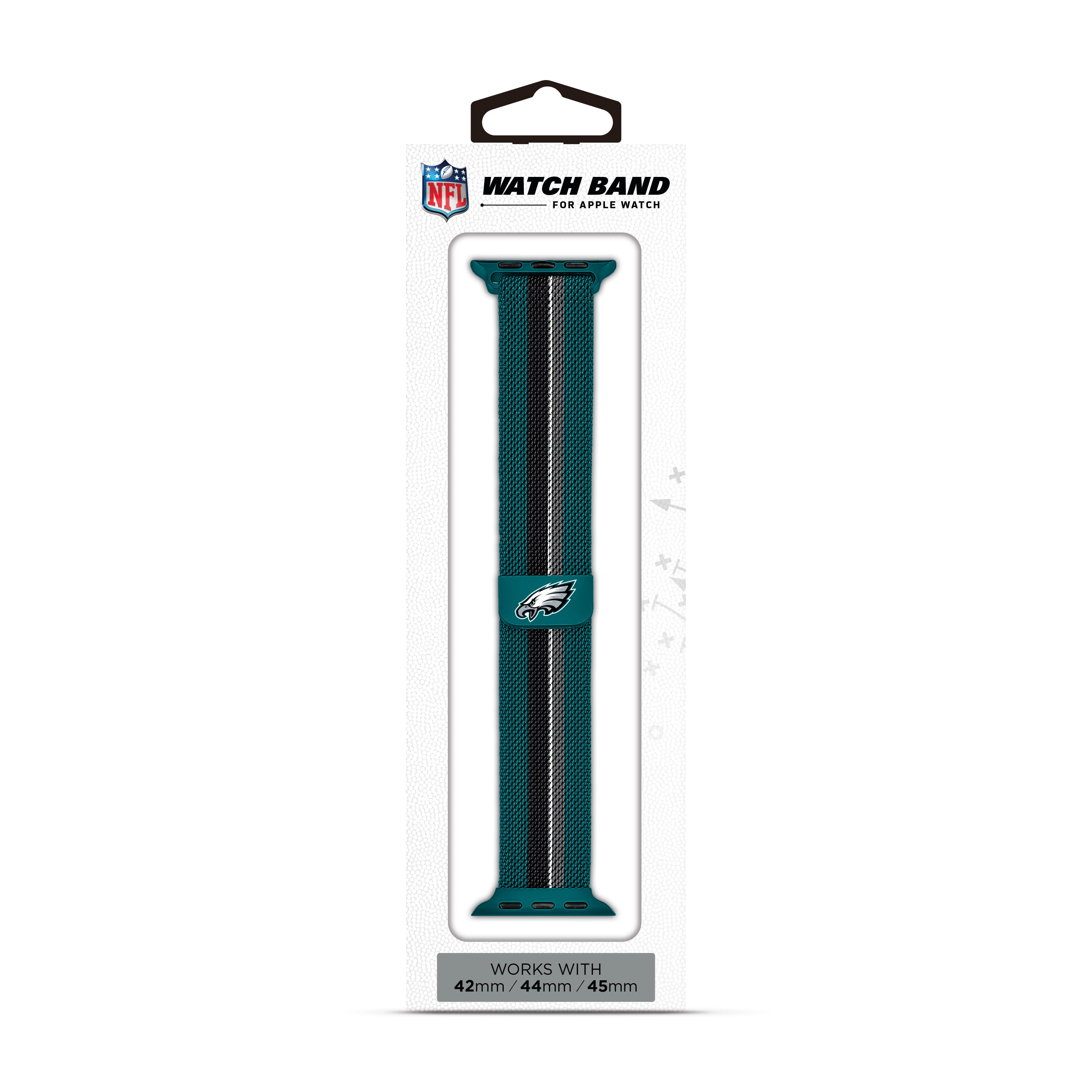 Philadelphia Eagles NFL Striped Metallic Watch Band (42mm)