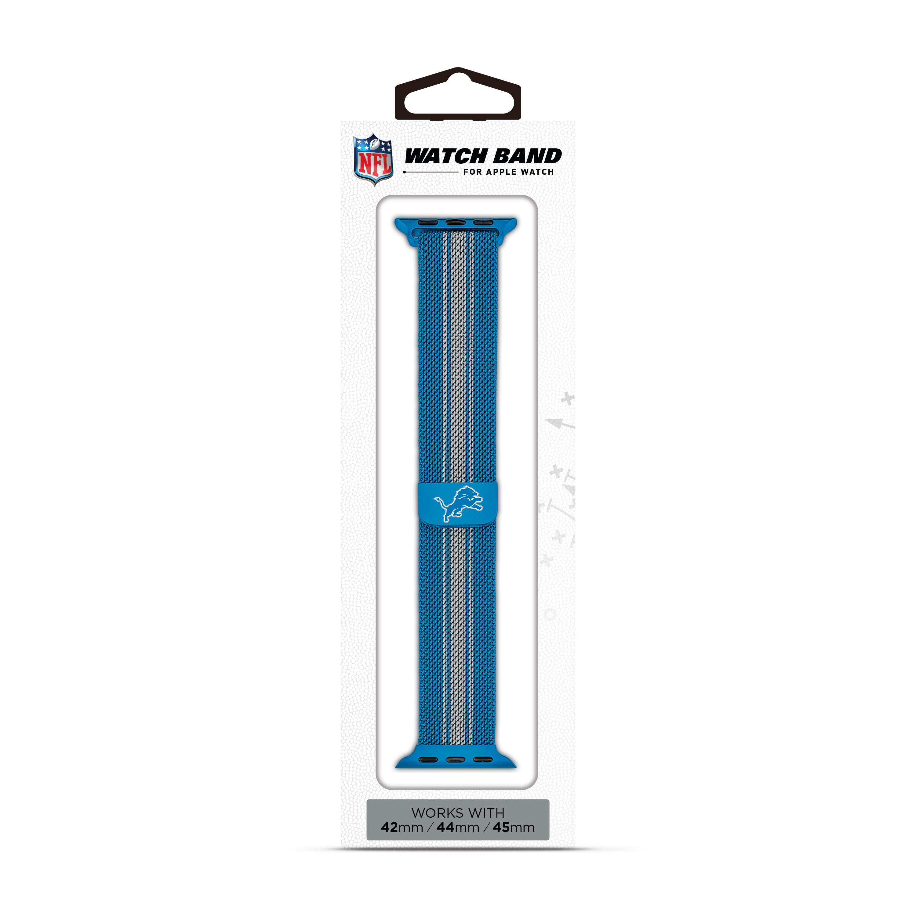 Detroit Lions NFL Striped Metallic Watch Band (42mm)