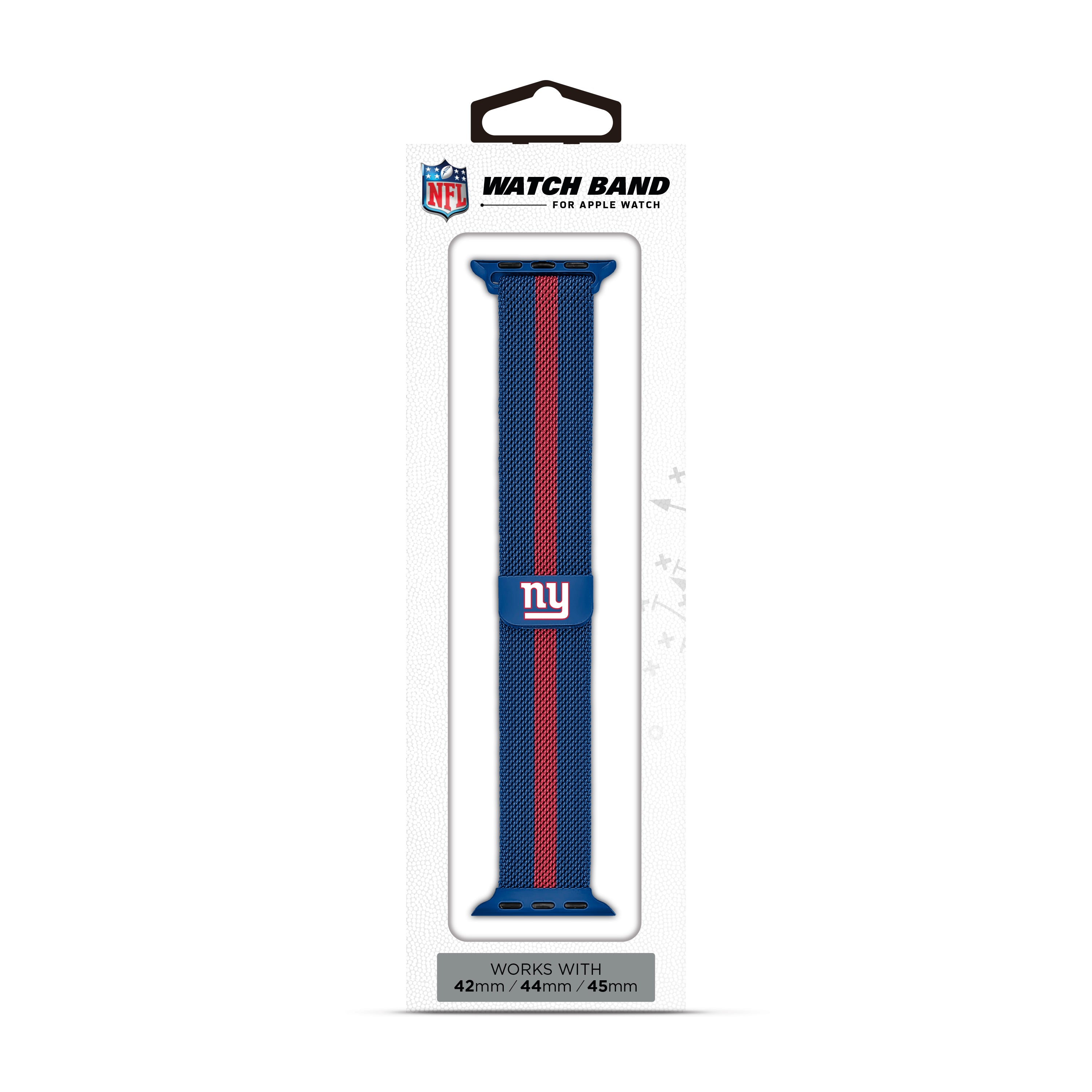 New York Giants NFL Striped Metallic Watch Band (42mm)