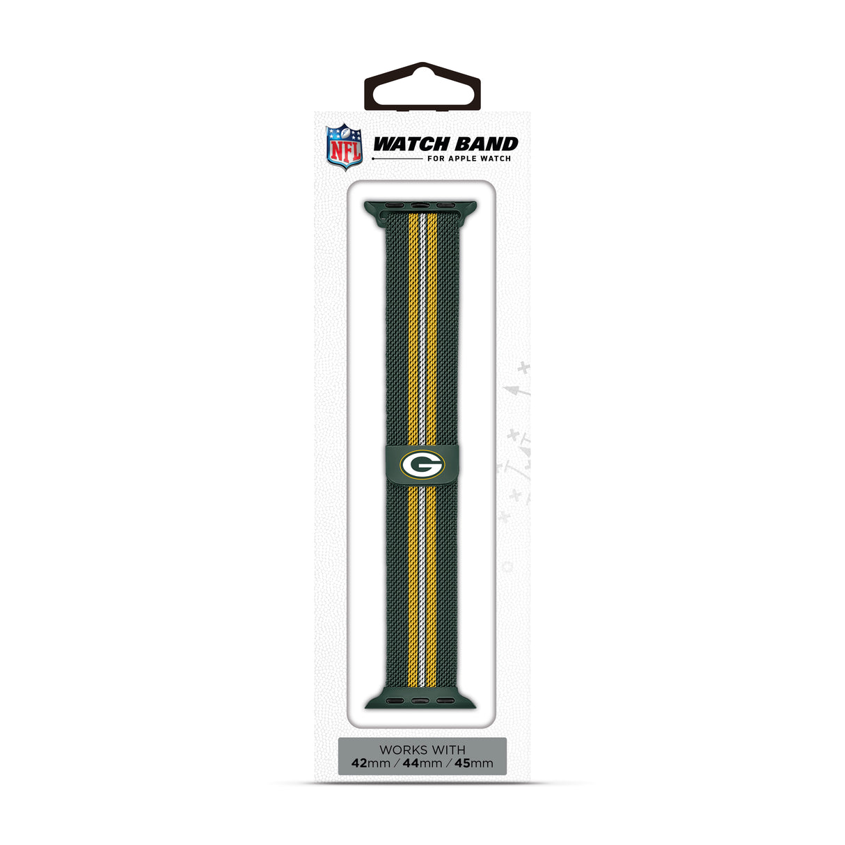 Green Bay Packers NFL Striped Metallic Watch Band (42mm)