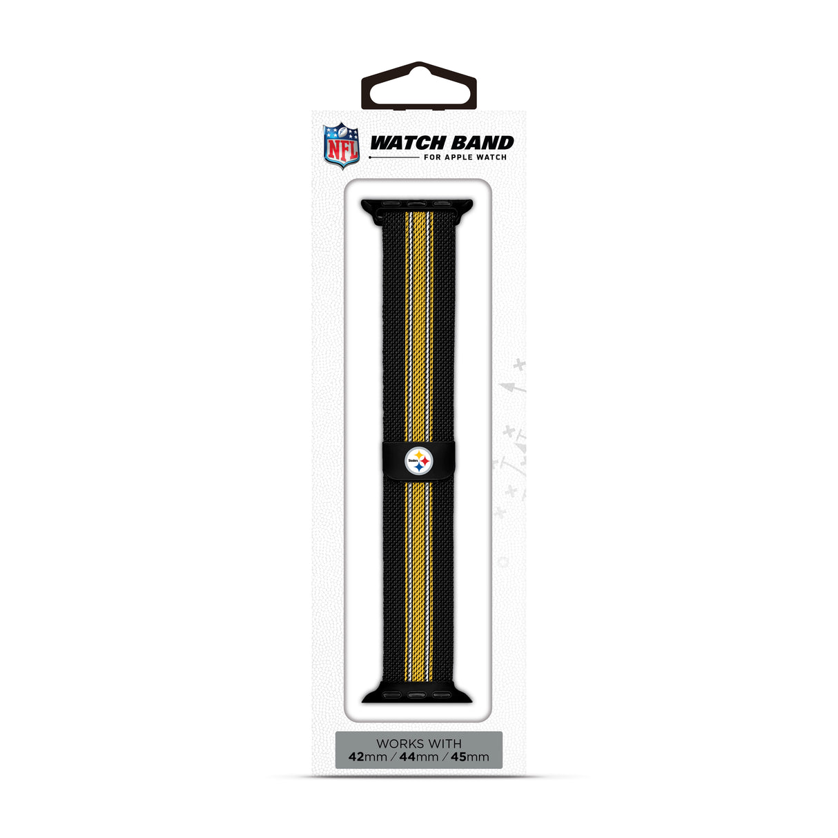 Pittsburgh Steelers NFL Striped Metallic Watch Band (42mm)