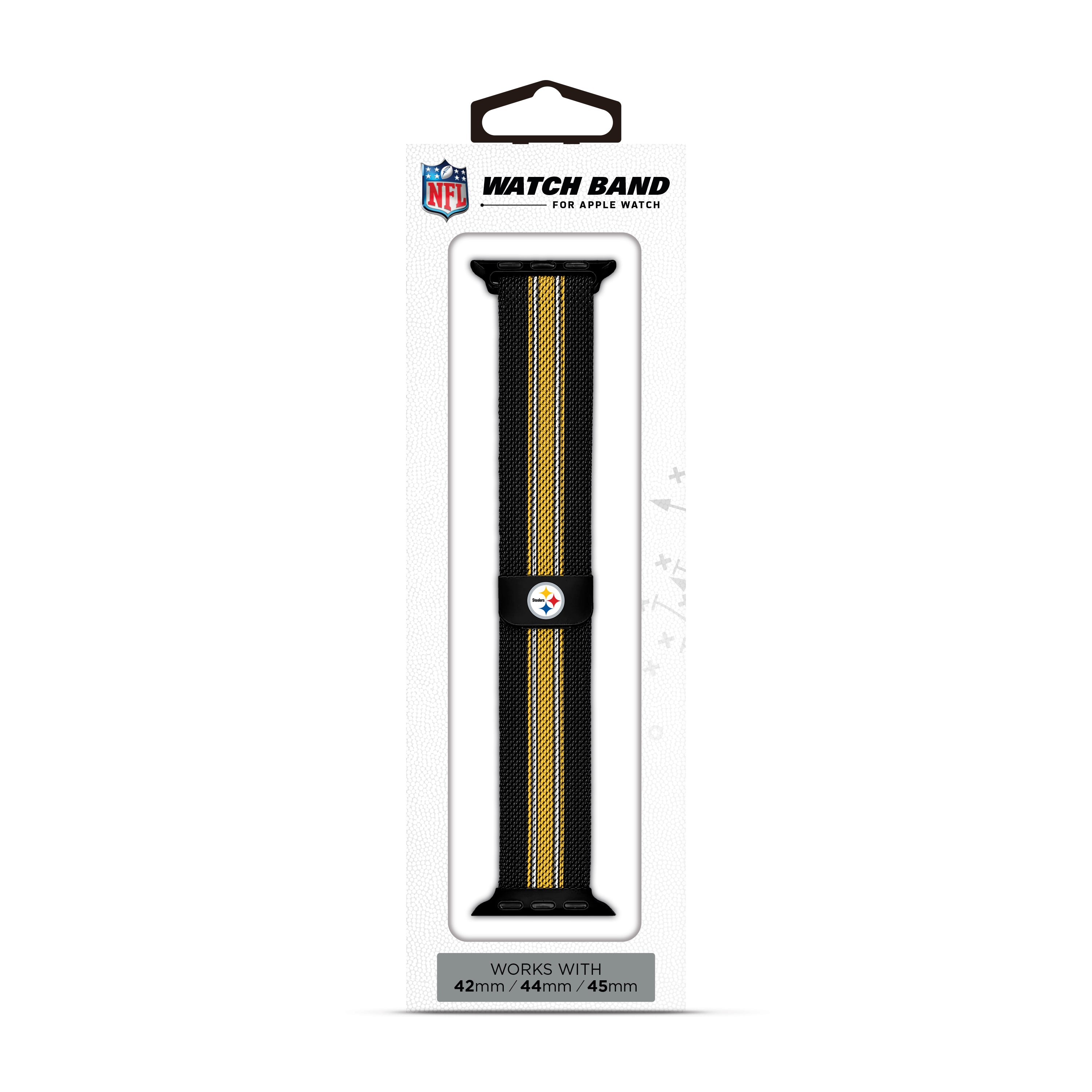 Pittsburgh Steelers NFL Striped Metallic Watch Band (42mm)