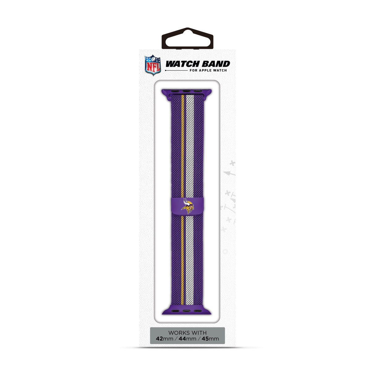 Minnesota Vikings NFL Striped Metallic Watch Band (42mm)