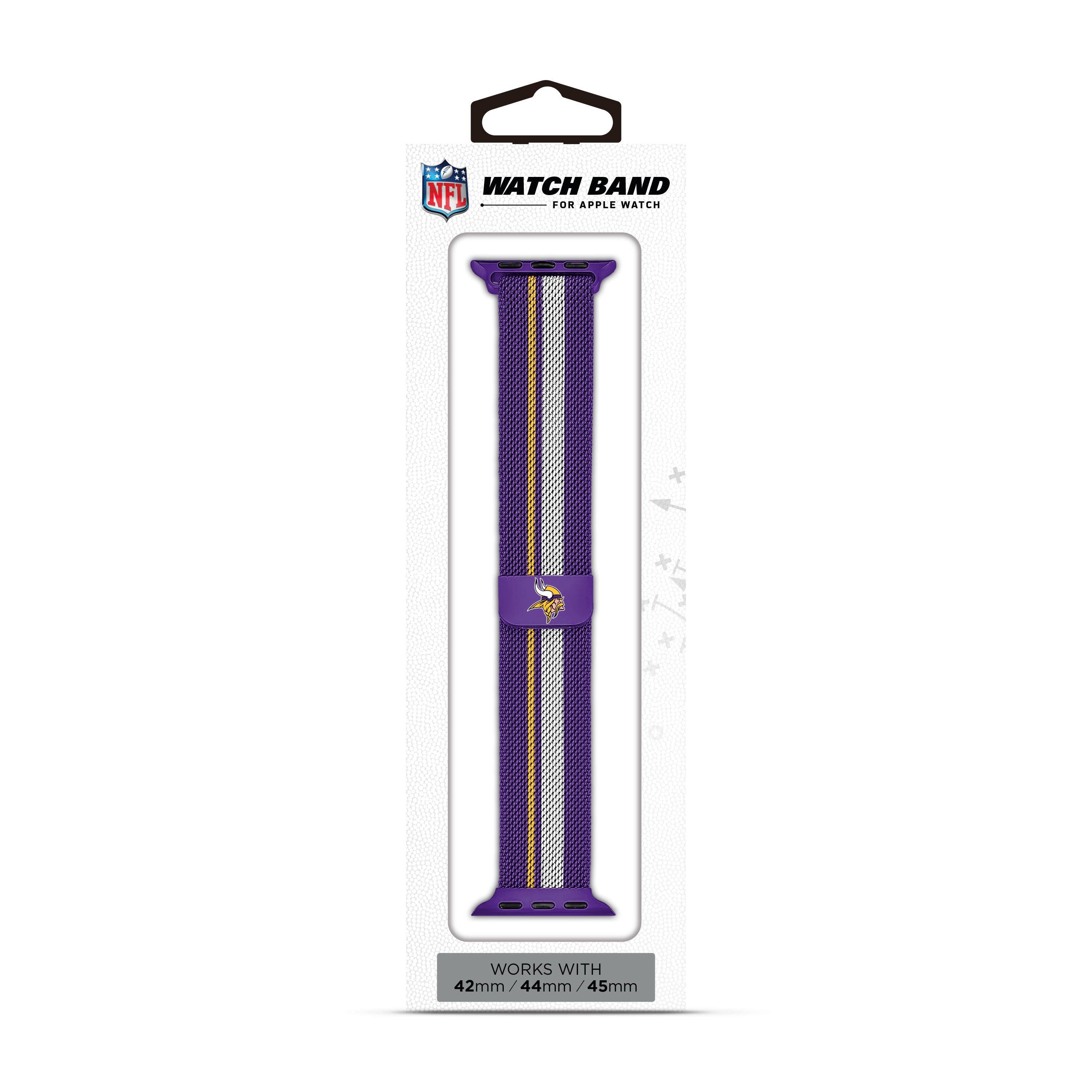 Minnesota Vikings NFL Striped Metallic Watch Band (42mm)