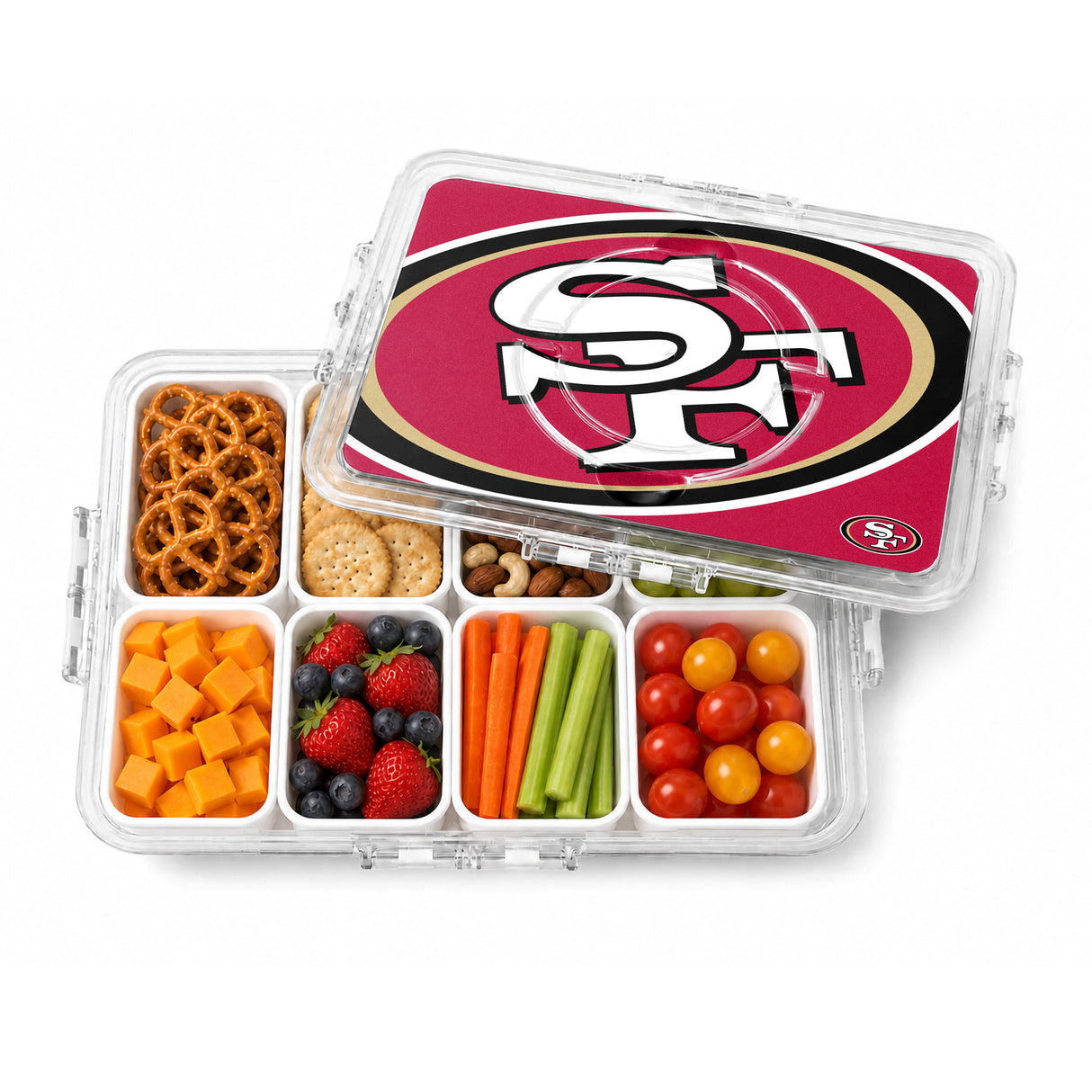SOAR NFL Snackle Box- 8 Compartments- San Francisco 49ers