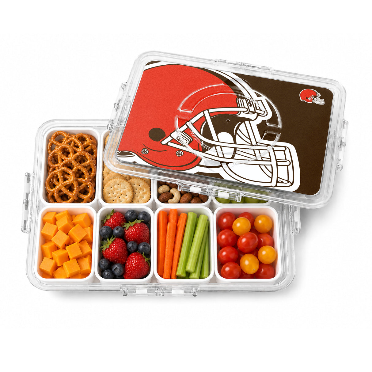 SOAR NFL Snackle Box- 8 Compartments- Cleveland Browns