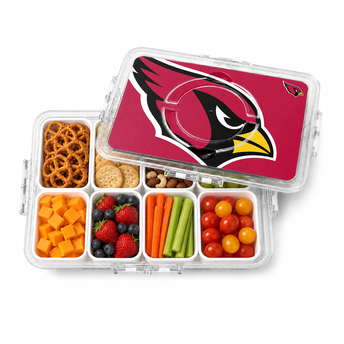 SOAR NFL Snackle Box- 8 Compartments- Arizona Cardinals
