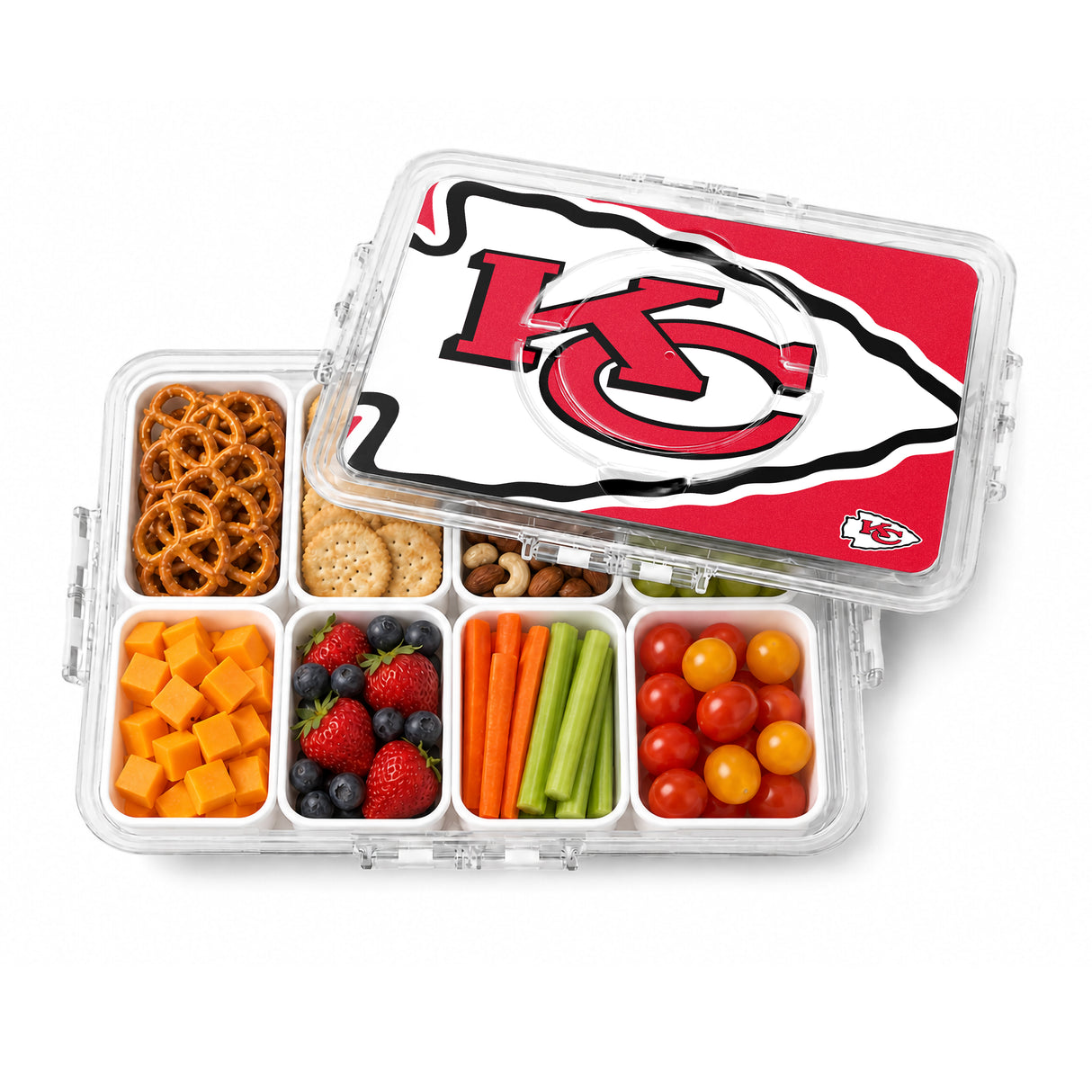 SOAR NFL Snackle Box- 8 Compartments- Kansas City Chiefs