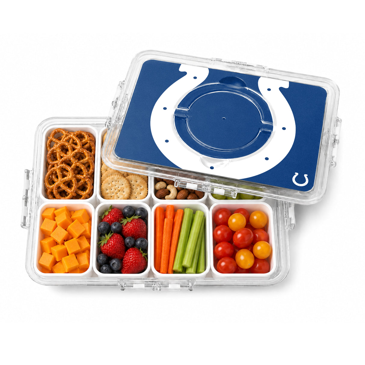 SOAR NFL Snackle Box- 8 Compartments- Indianapolis Colts