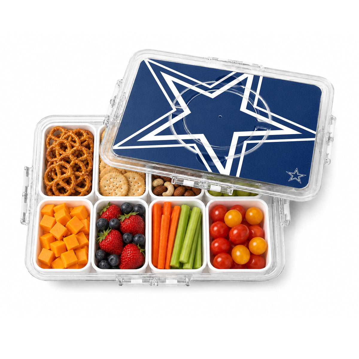 SOAR NFL Snackle Box- 8 Compartments- Dallas Cowboys