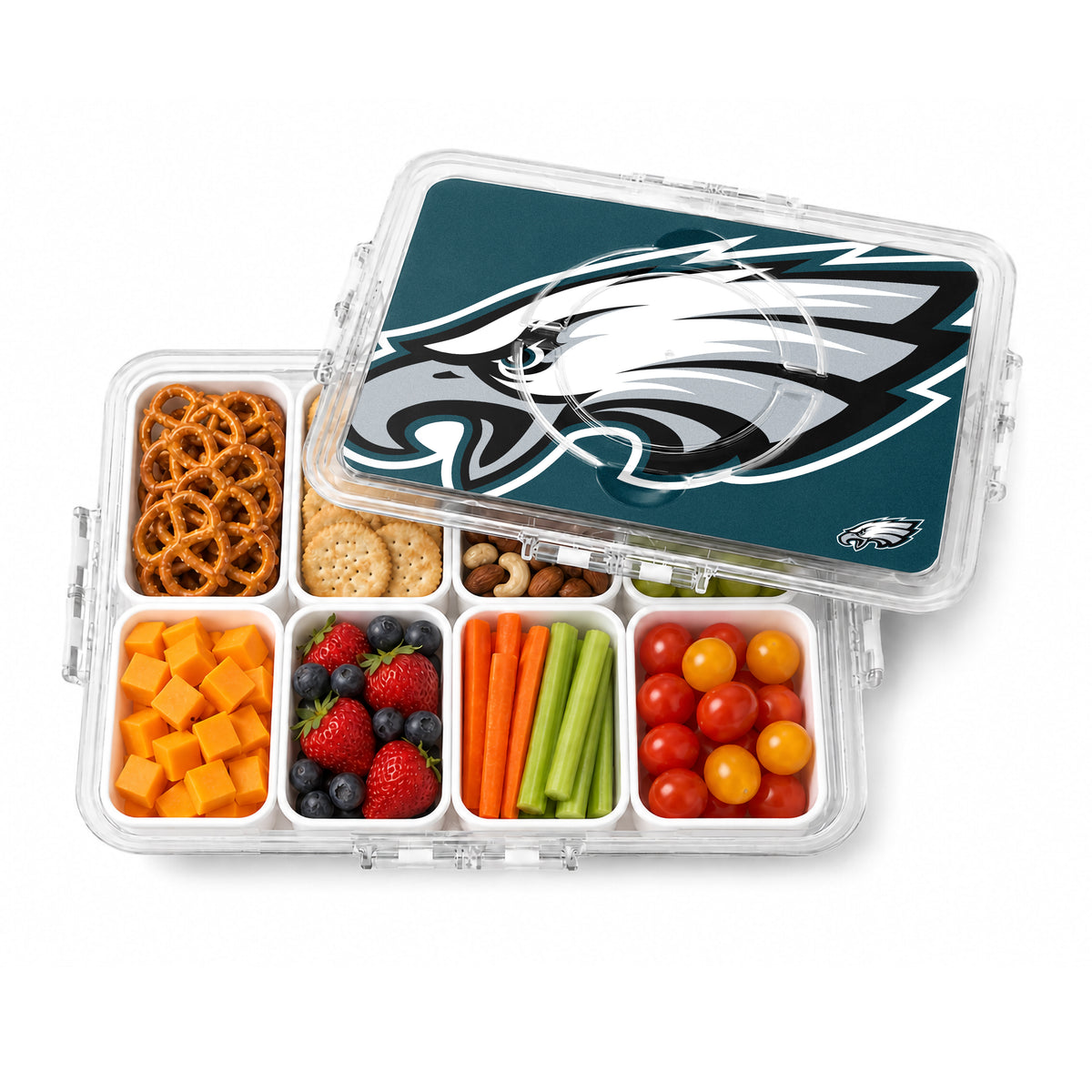 SOAR NFL Snackle Box- 8 Compartments- Philadelphia Eagles