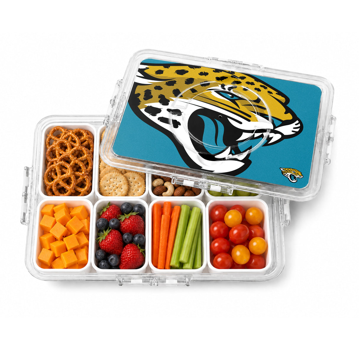 SOAR NFL Snackle Box- 8 Compartments- Jacksonville Jaguars