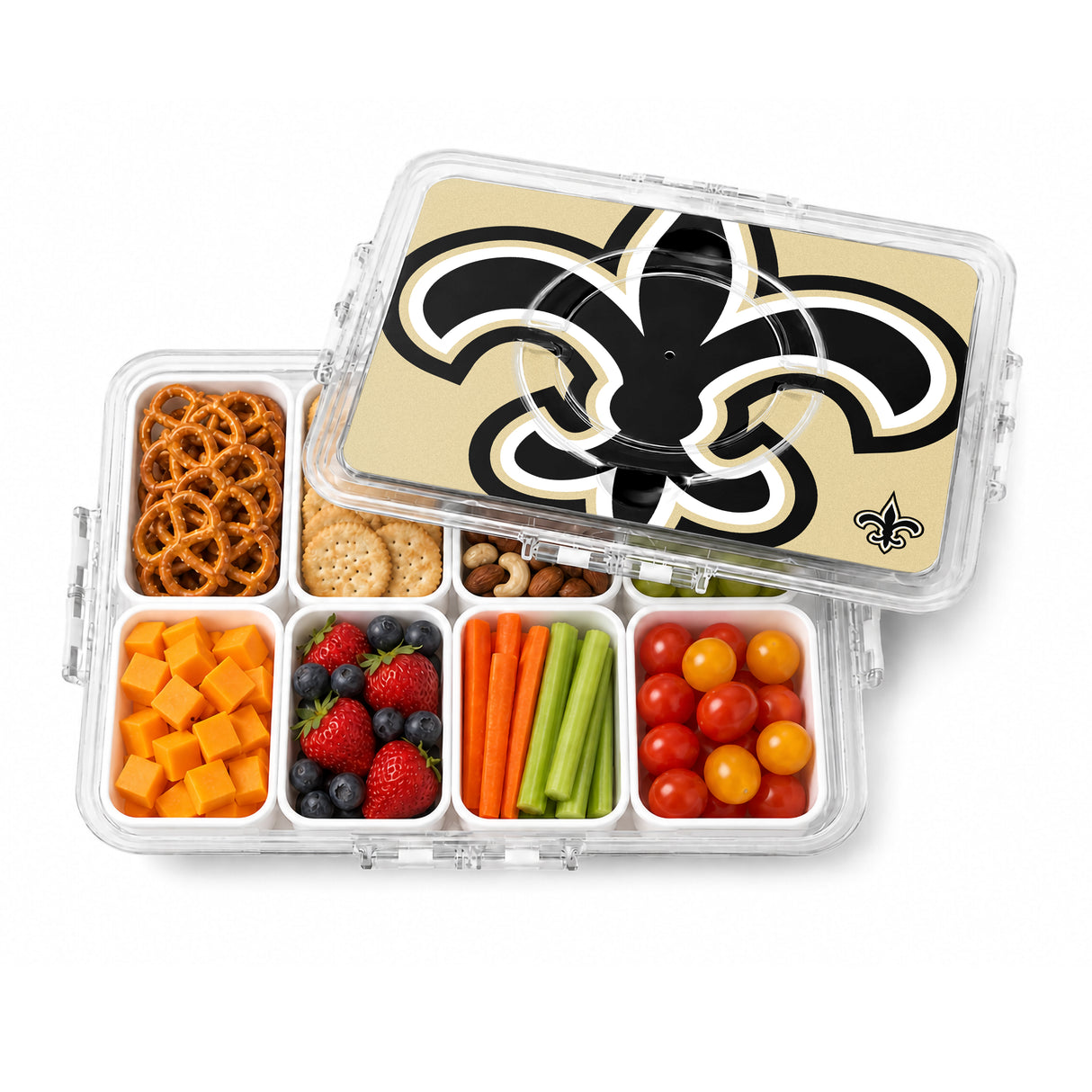 SOAR NFL Snackle Box- 8 Compartments- New Orleans Saints