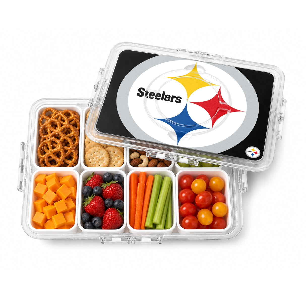 SOAR NFL Snackle Box- 8 Compartments- Pittsburgh Steelers