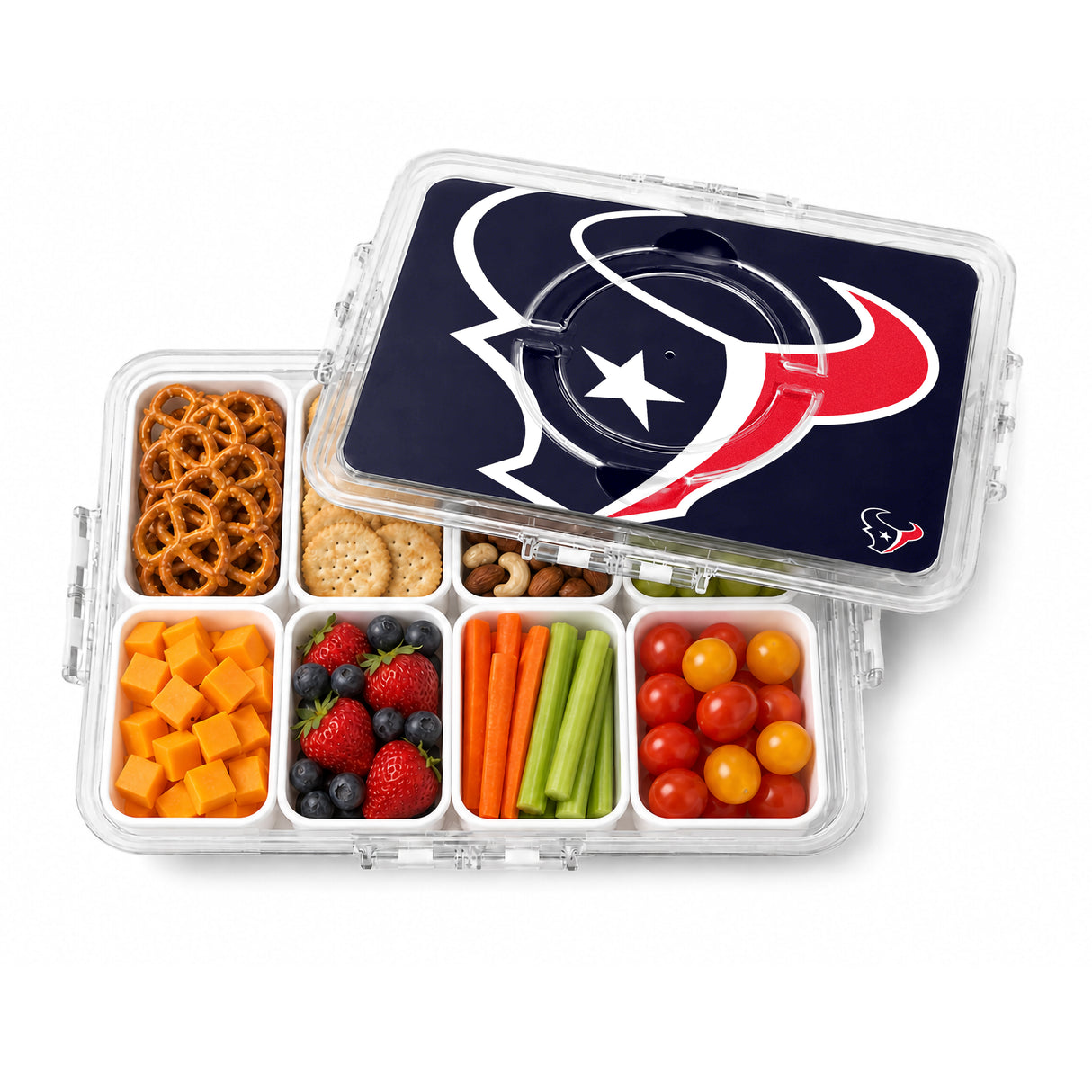 SOAR NFL Snackle Box- 8 Compartments- Houston Texans
