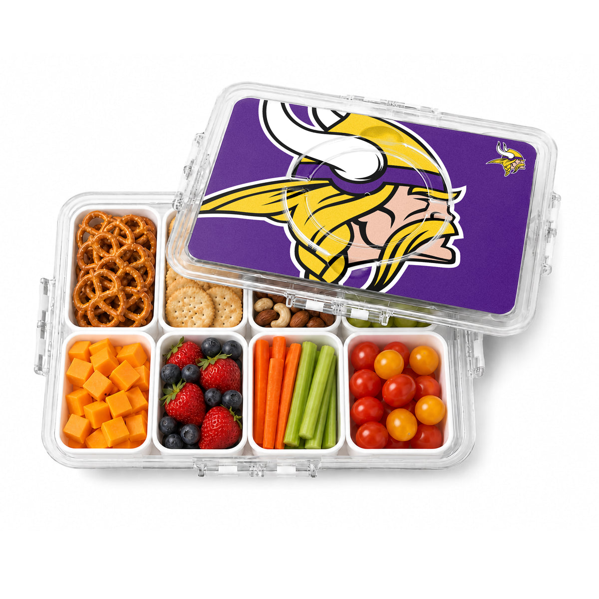 SOAR NFL Snackle Box- 8 Compartments- Minnesota Vikings