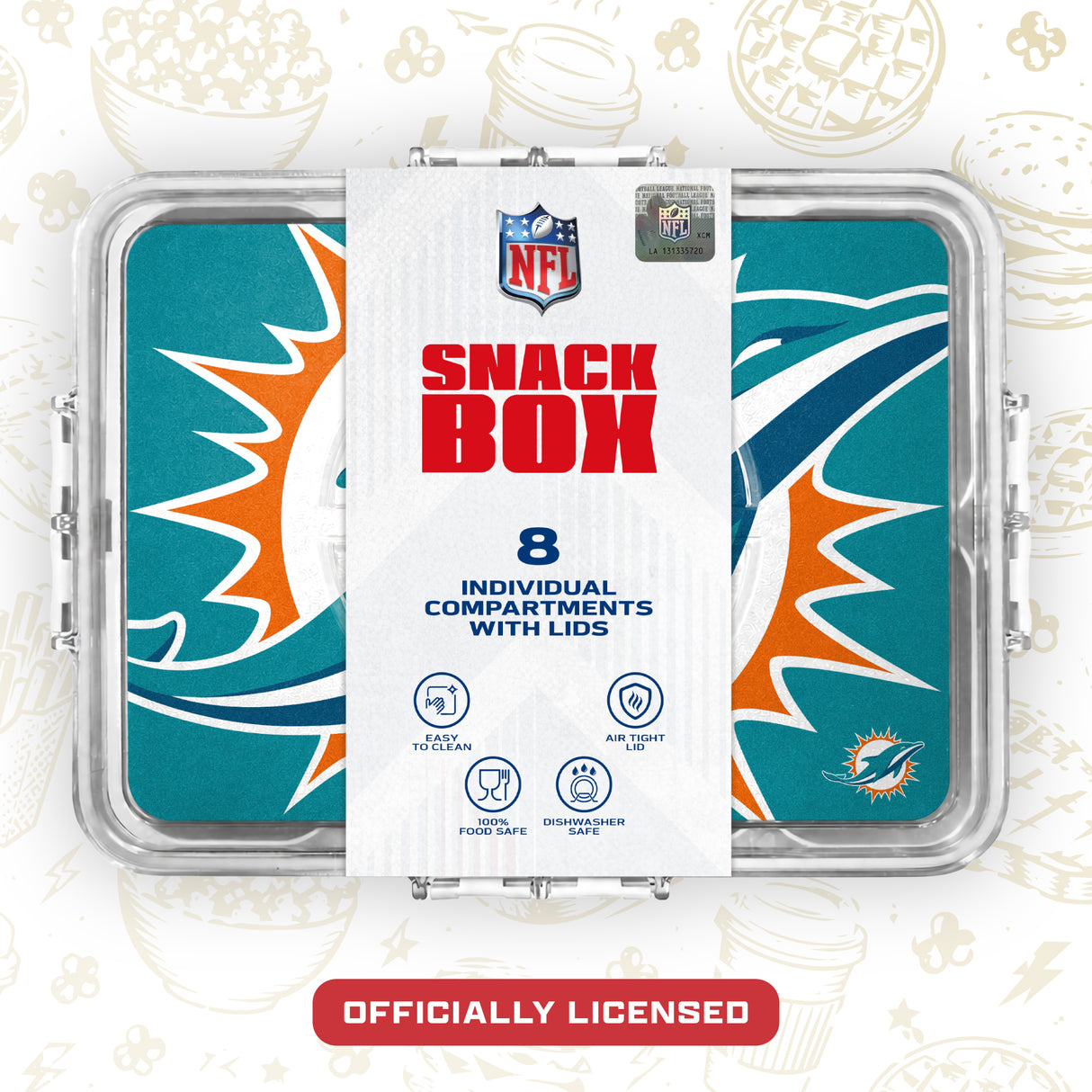 SOAR NFL Snackle Box- 8 Compartments- Buffalo Bills