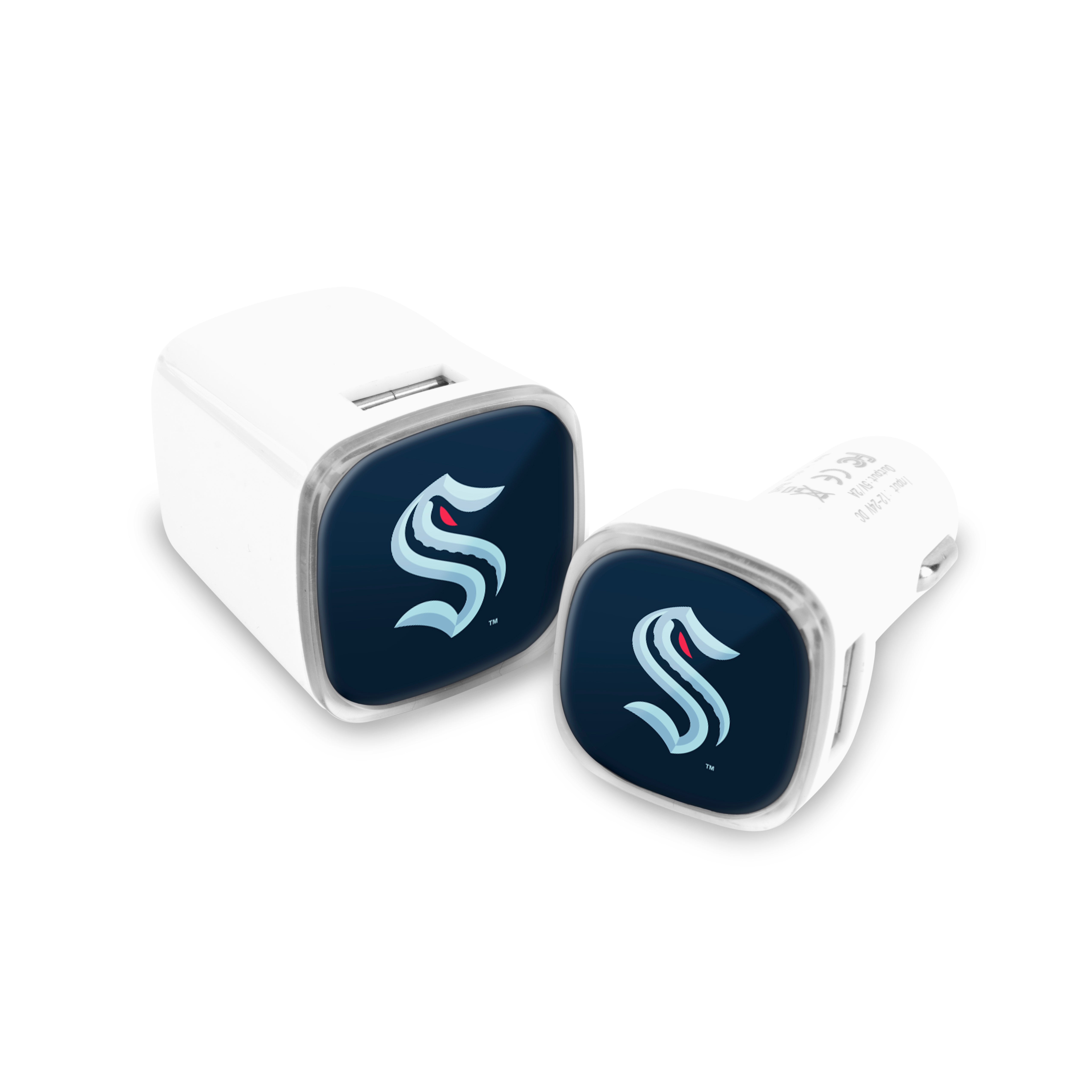 Seattle Kraken NHL 2 Pack Car + Wall Chargers