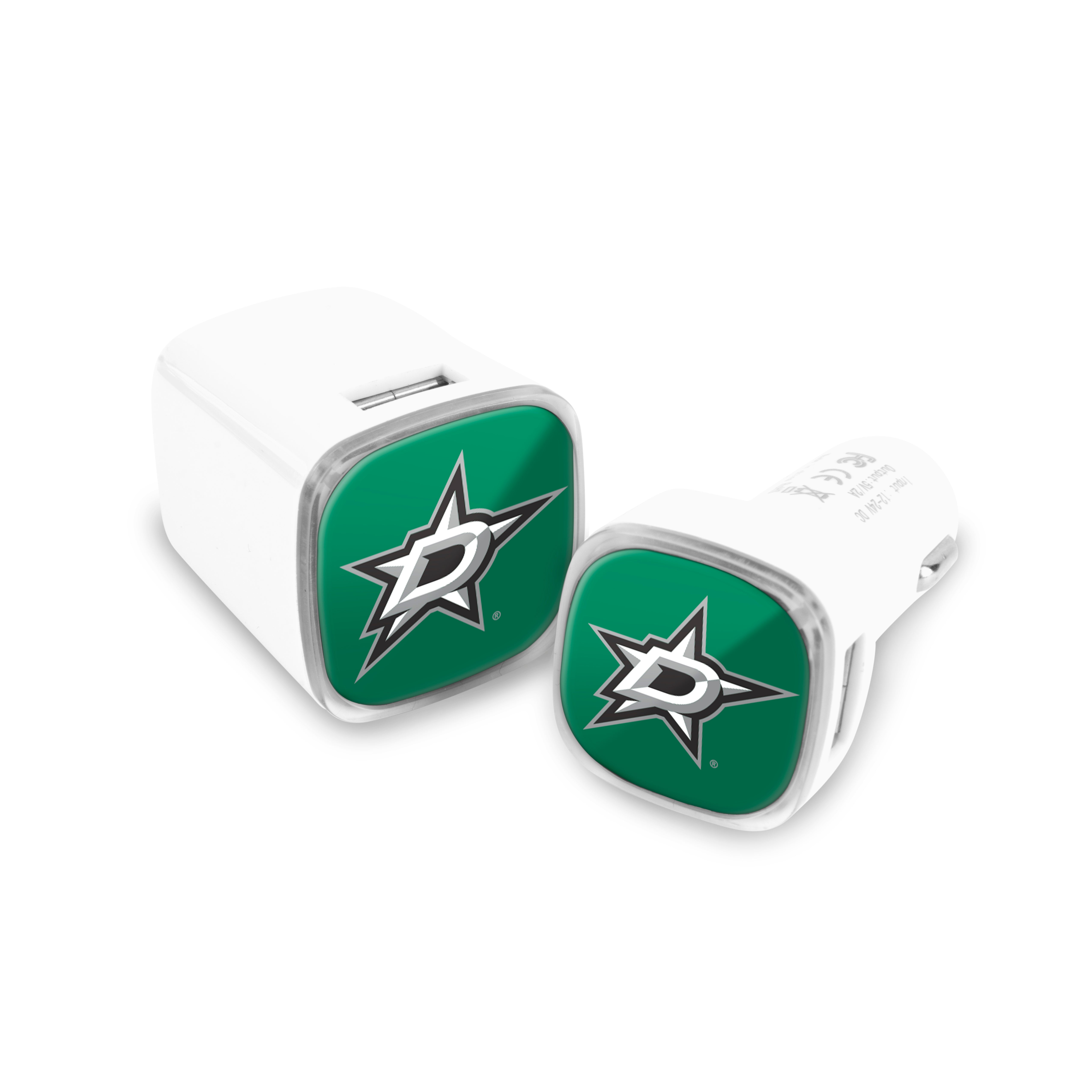 Dallas Stars NHL 2 Pack Car + Wall Chargers