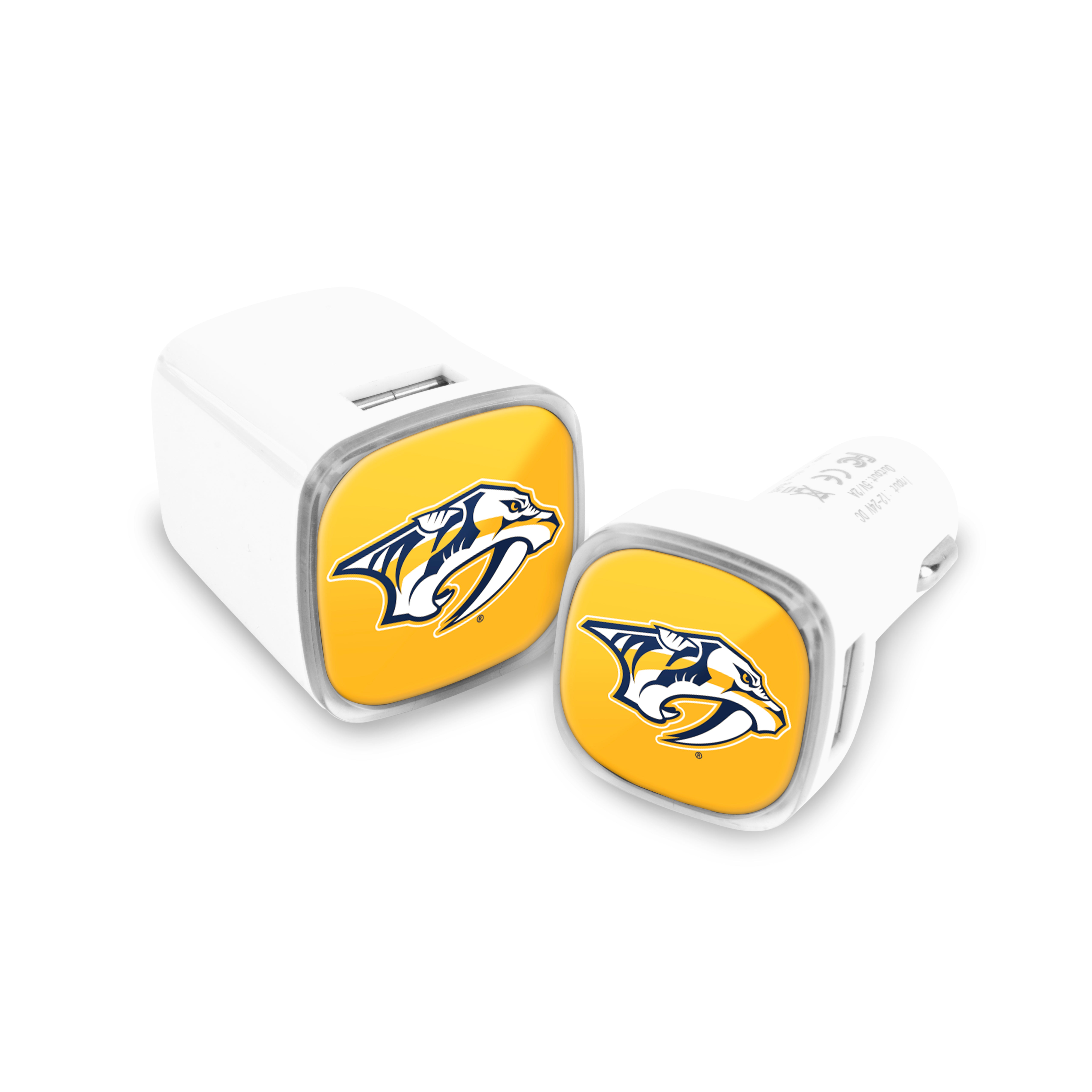 Nashville Predators NHL 2 Pack Car + Wall Chargers