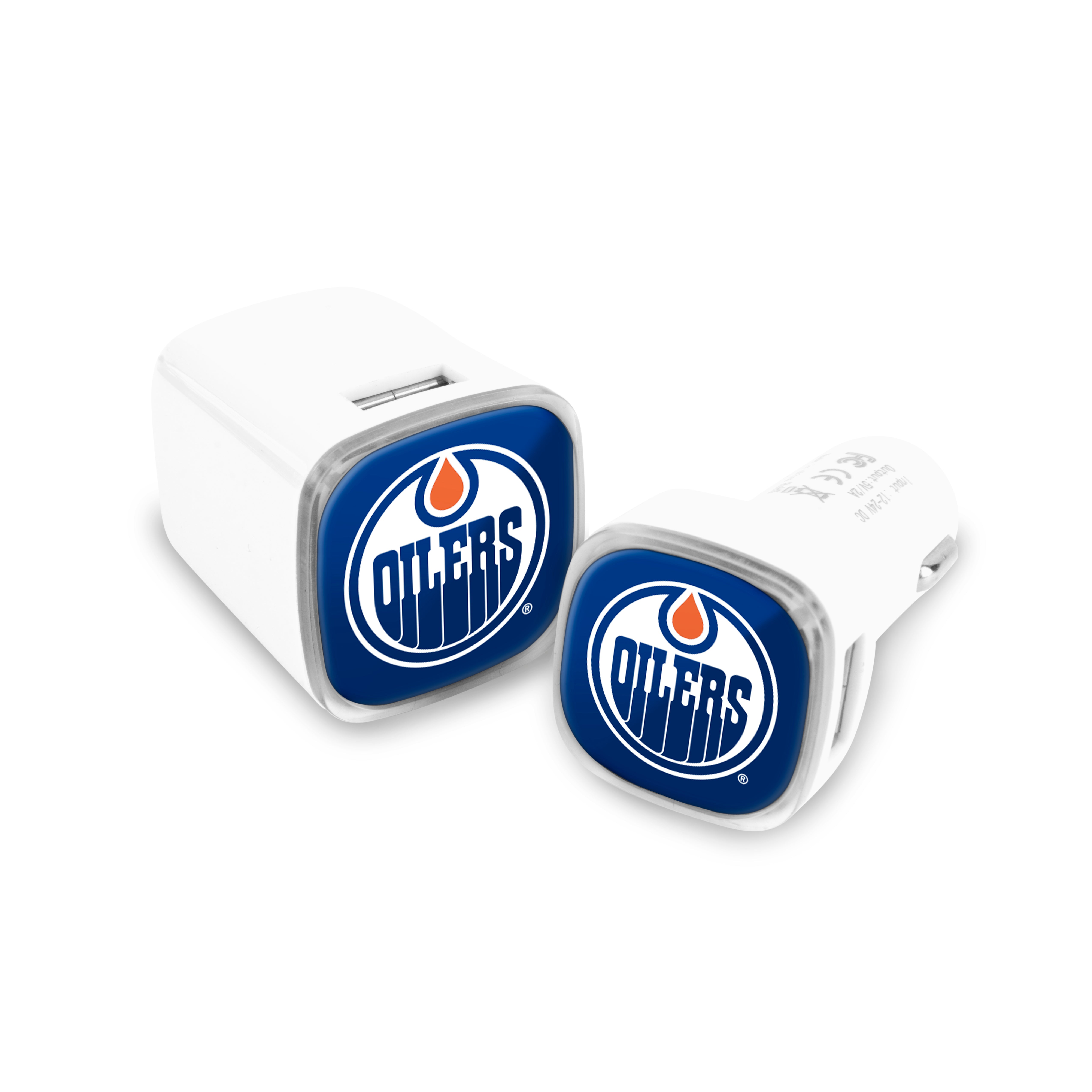 Edmonton Oilers NHL 2 Pack Car + Wall Chargers