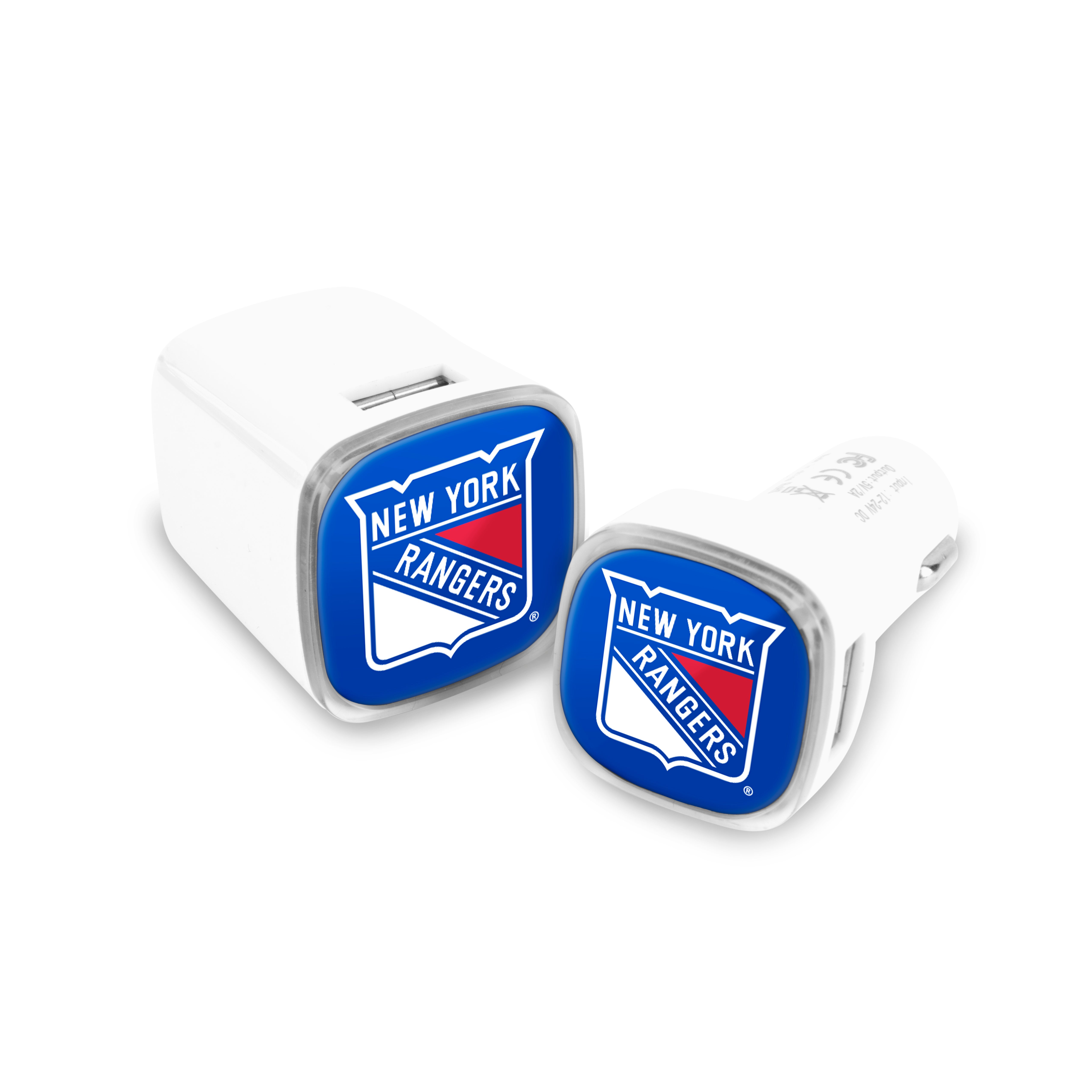 New York Rangers NHL 2 Pack Car + Wall Chargers