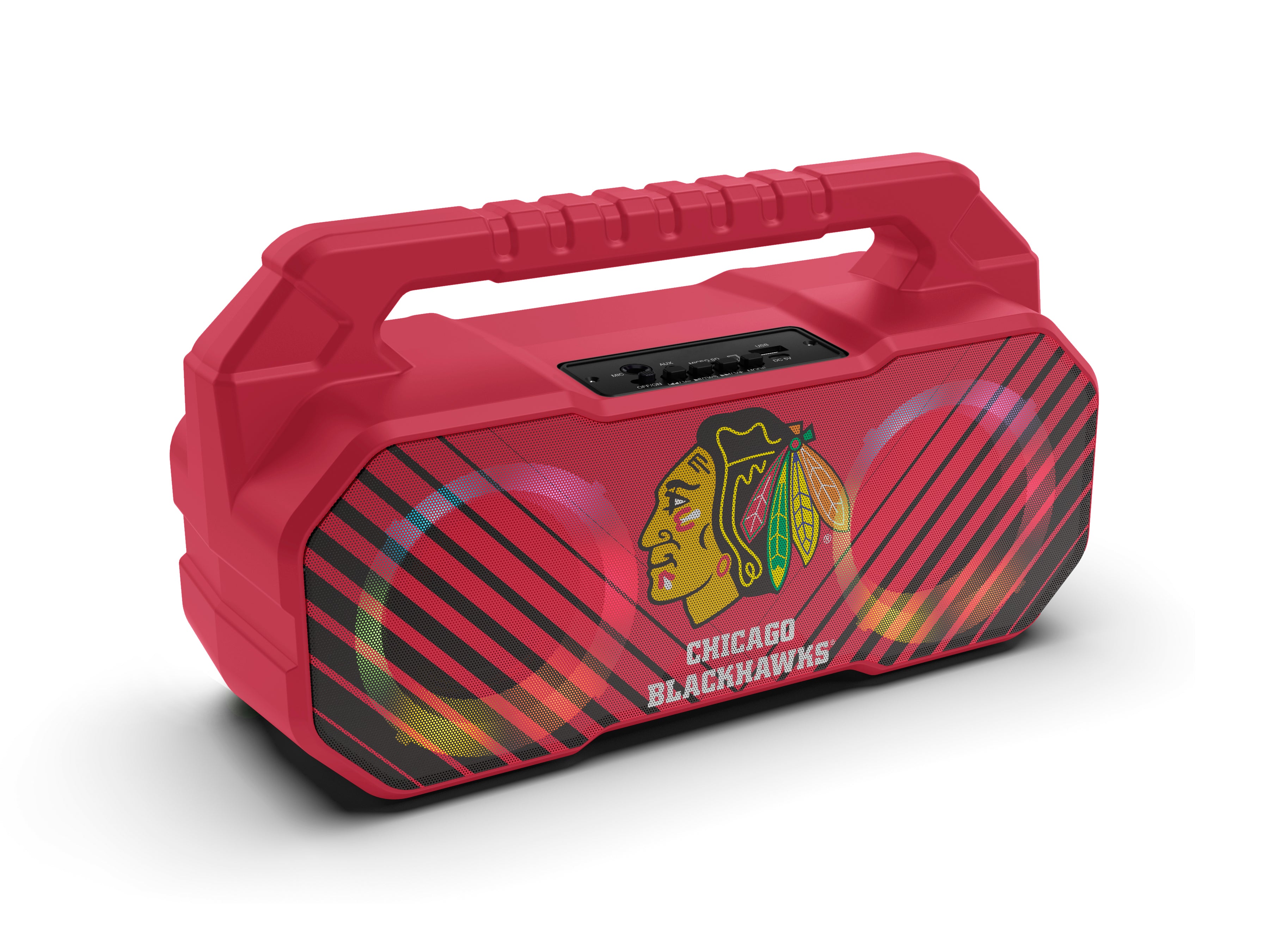 Chicago Blackhawks NHL Shockbox Bluetooth BOOMBOX Speaker with FM Radio